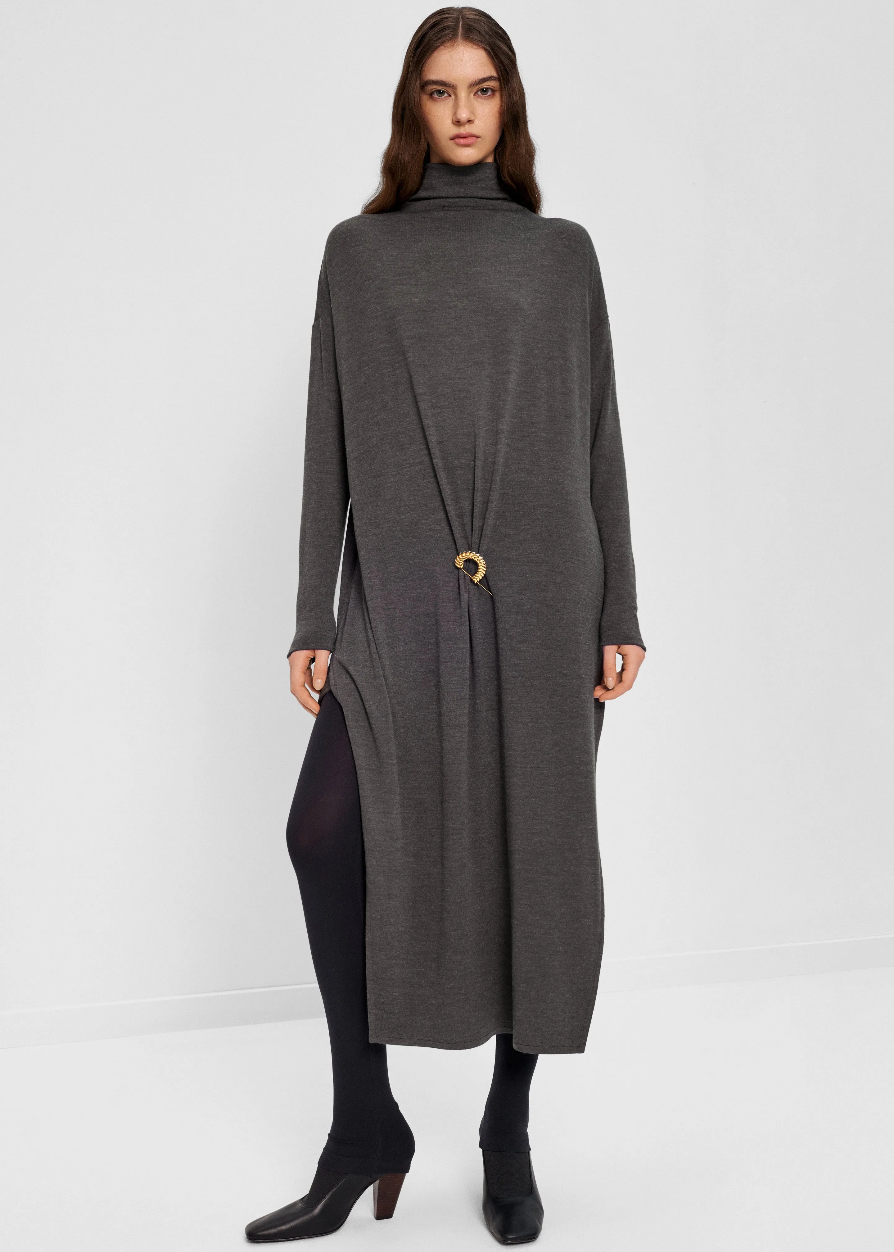 Bevza Brooch Dress - Dark Grey sold by Frankie Shop product image thumbnail 2