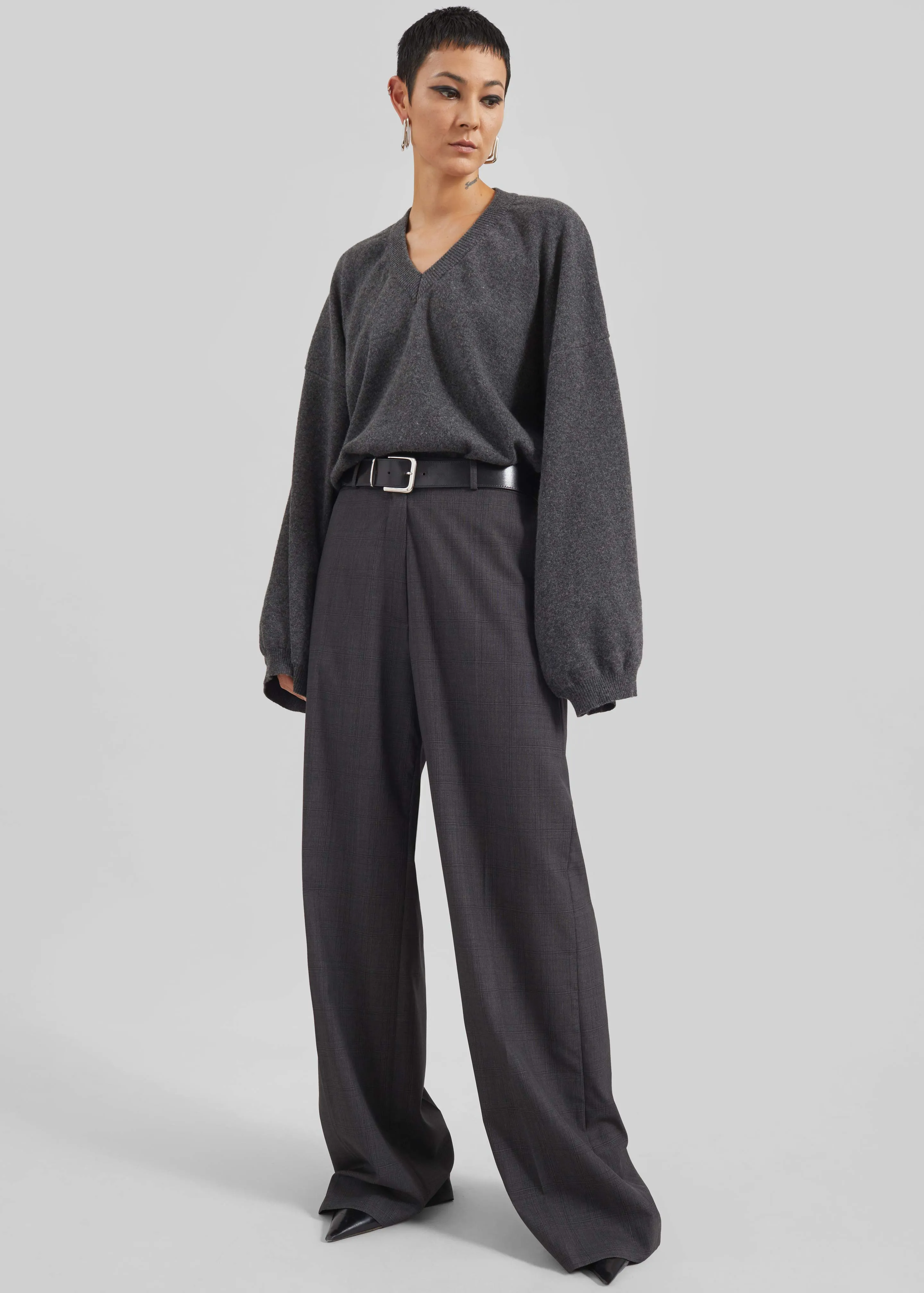 Ilston V-Neck Sweater - Grey sold by Frankie Shop product image thumbnail 4