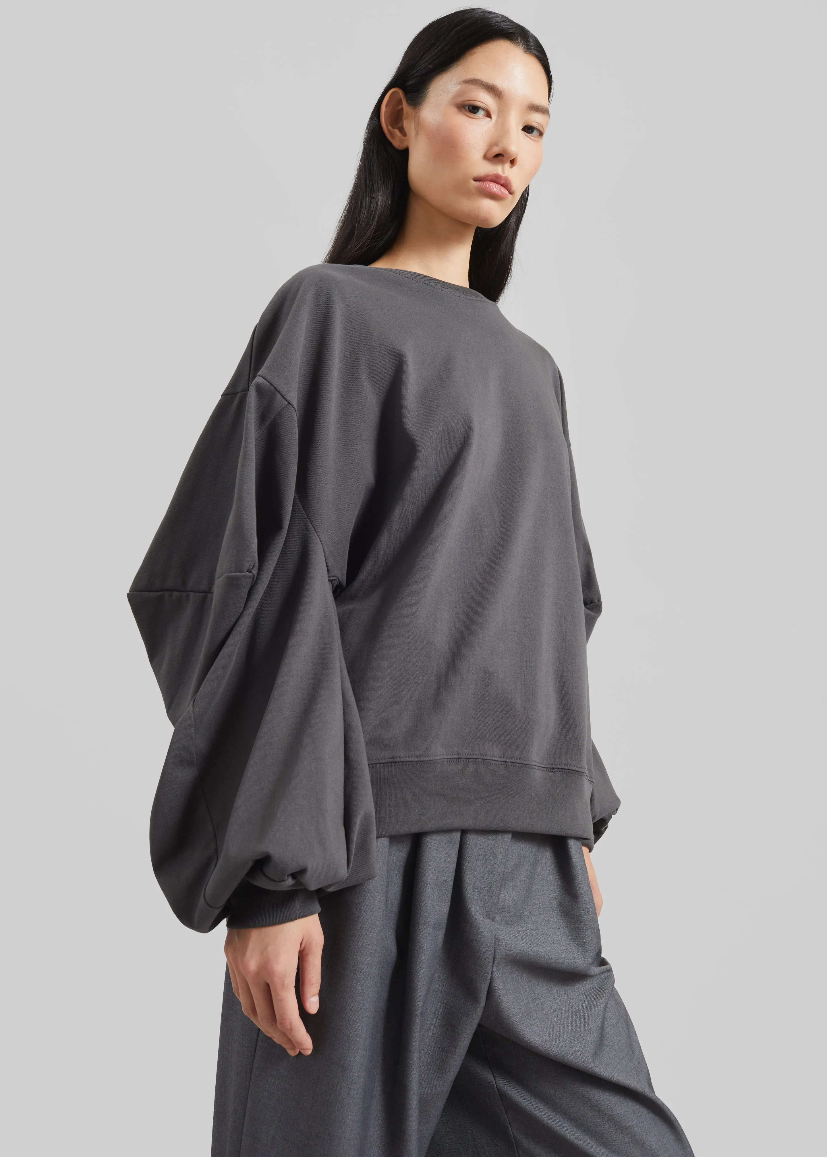 Balve Balloon Sleeve Sweatshirt - Grey sold by Frankie Shop product image thumbnail 3