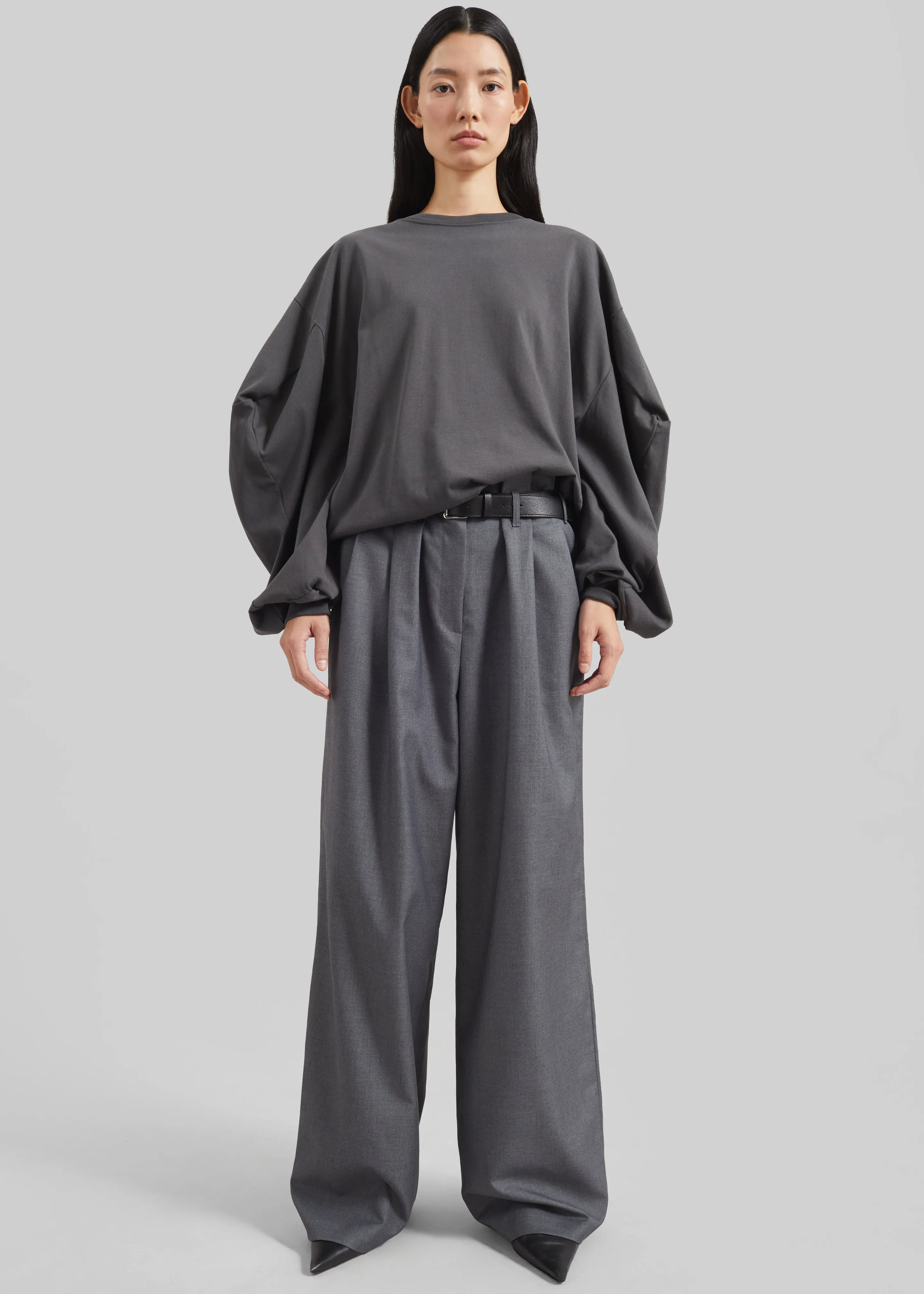 Balve Balloon Sleeve Sweatshirt - Grey sold by Frankie Shop