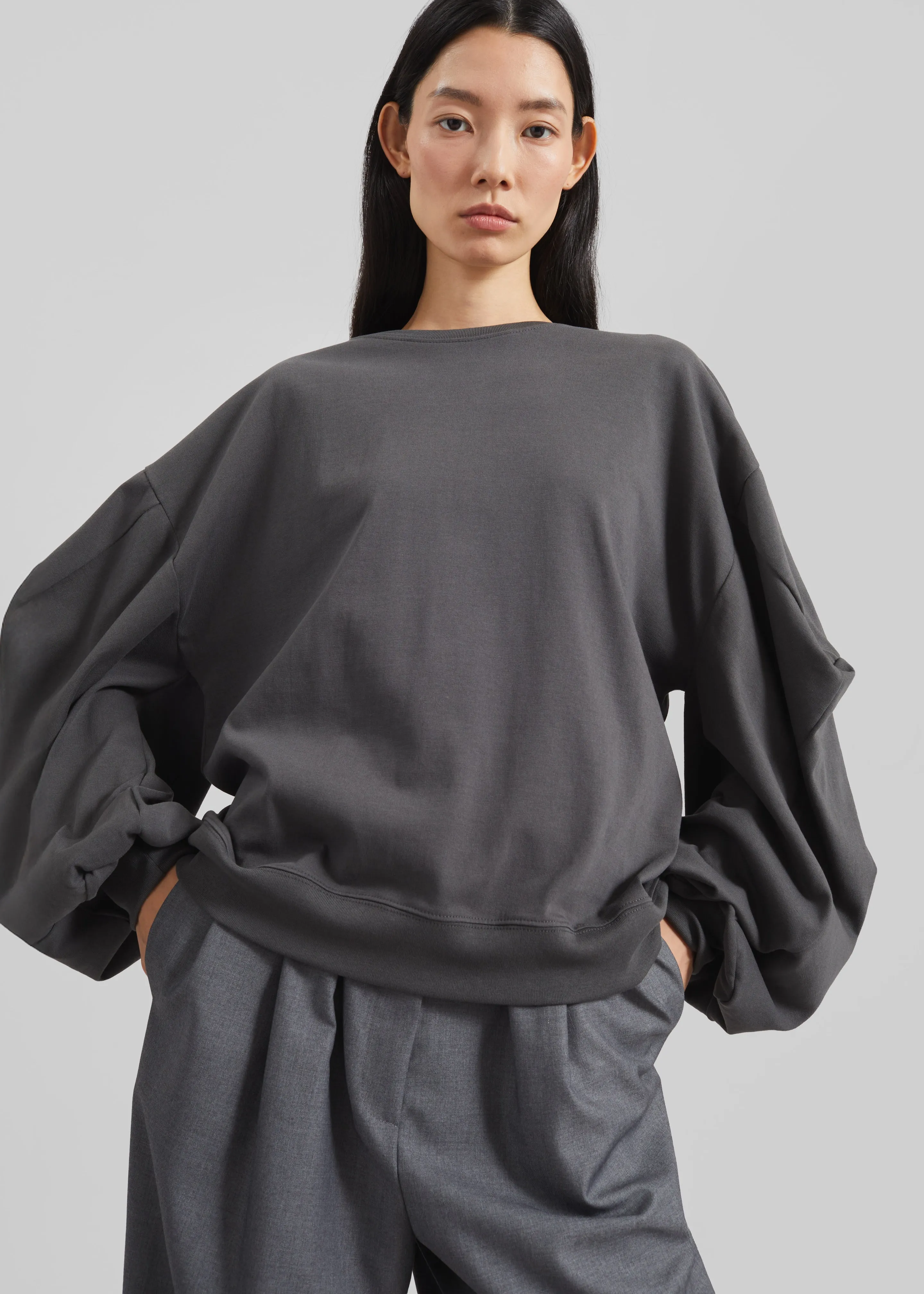 Balve Balloon Sleeve Sweatshirt - Grey sold by Frankie Shop product image thumbnail 4