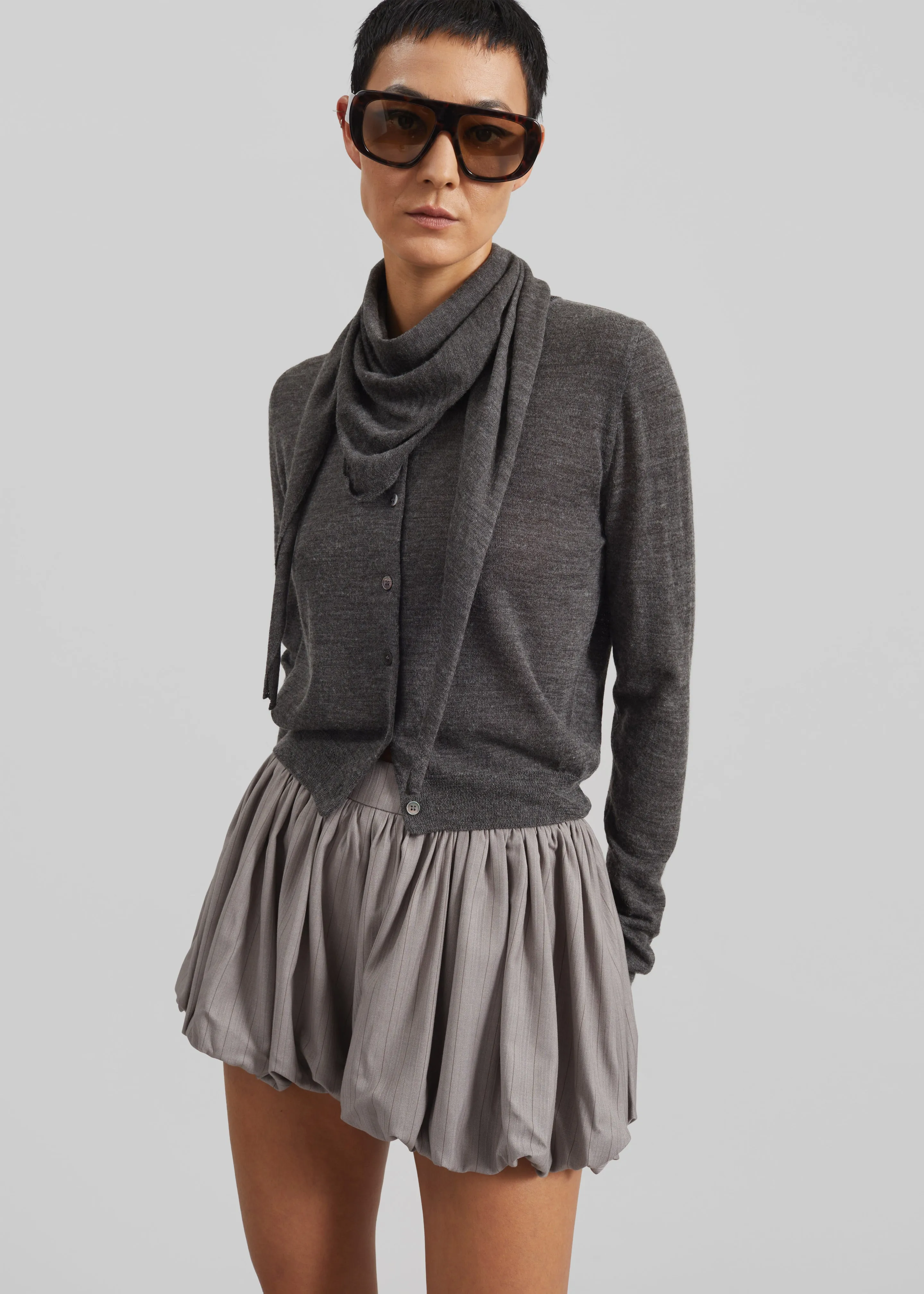 Clervaux Scarf Cardigan - Dark Grey Melange sold by Frankie Shop product image thumbnail 2