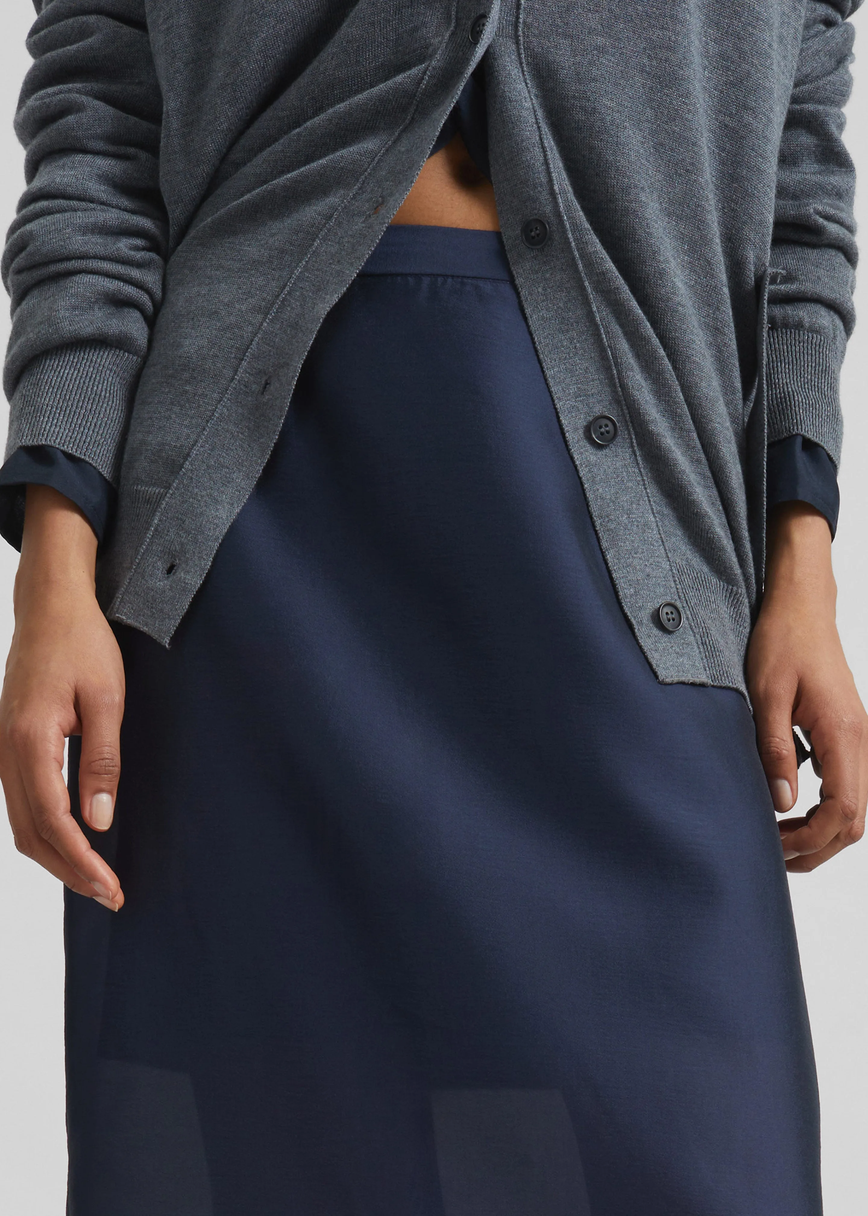 Nevoy Sheer Midi Skirt - Navy sold by Frankie Shop product image thumbnail 5