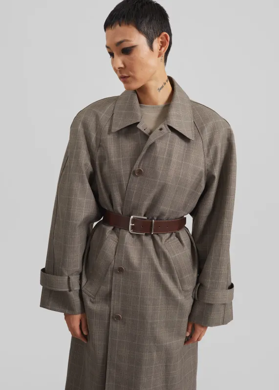 Viana Trench Coat - Brown Glen Plaid made by Frankie Shop