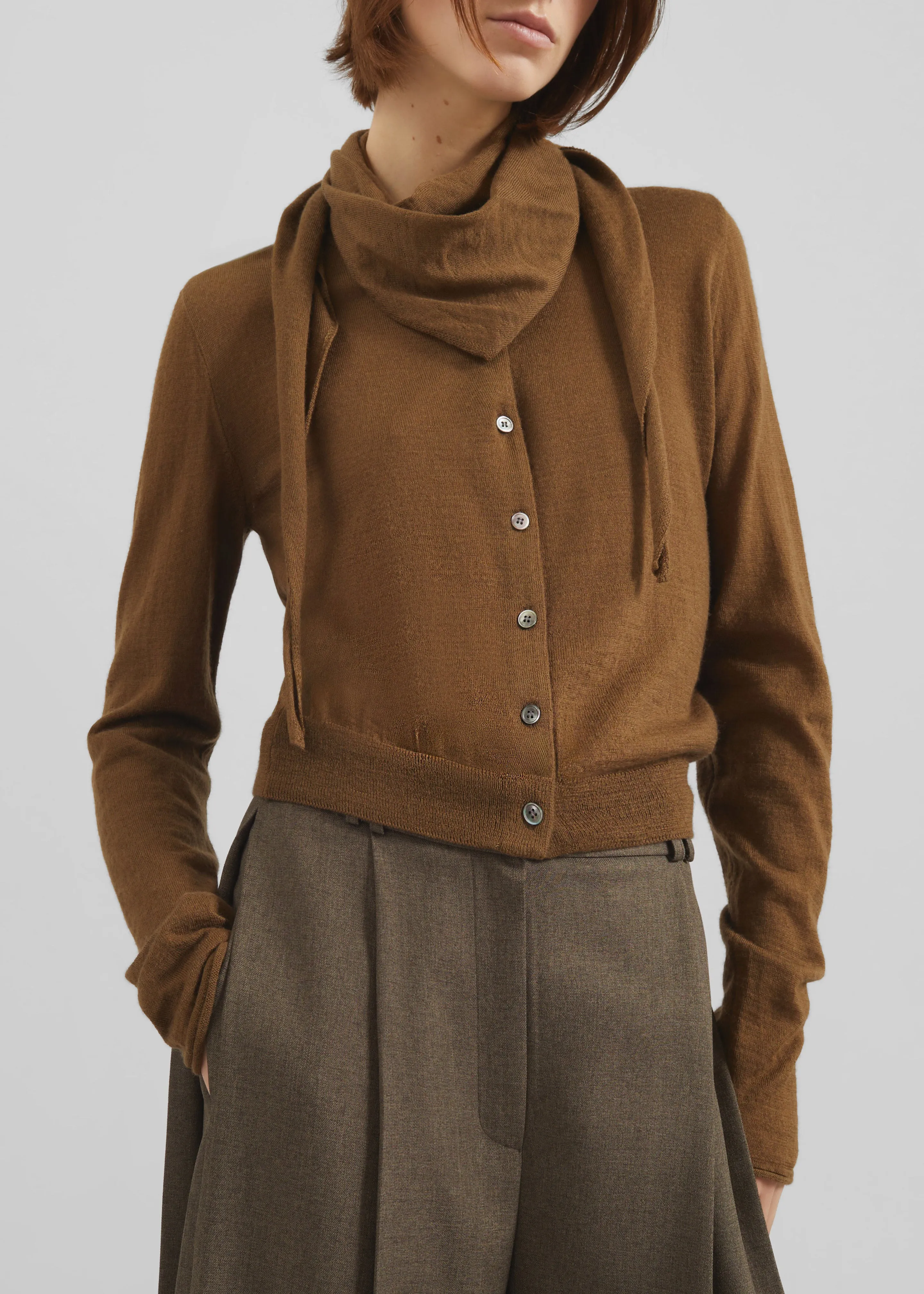 Clervaux Scarf Cardigan - Brown sold by Frankie Shop product image thumbnail 4