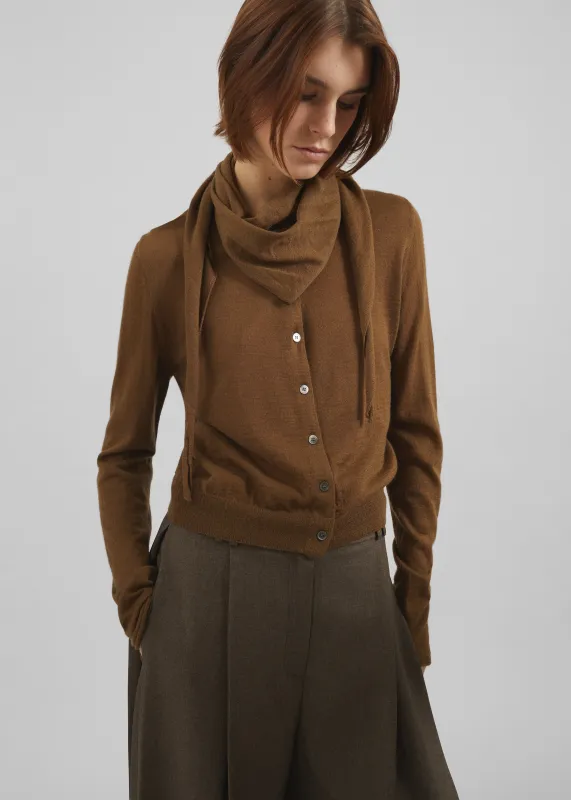 Clervaux Scarf Cardigan - Brown sold by Frankie Shop
