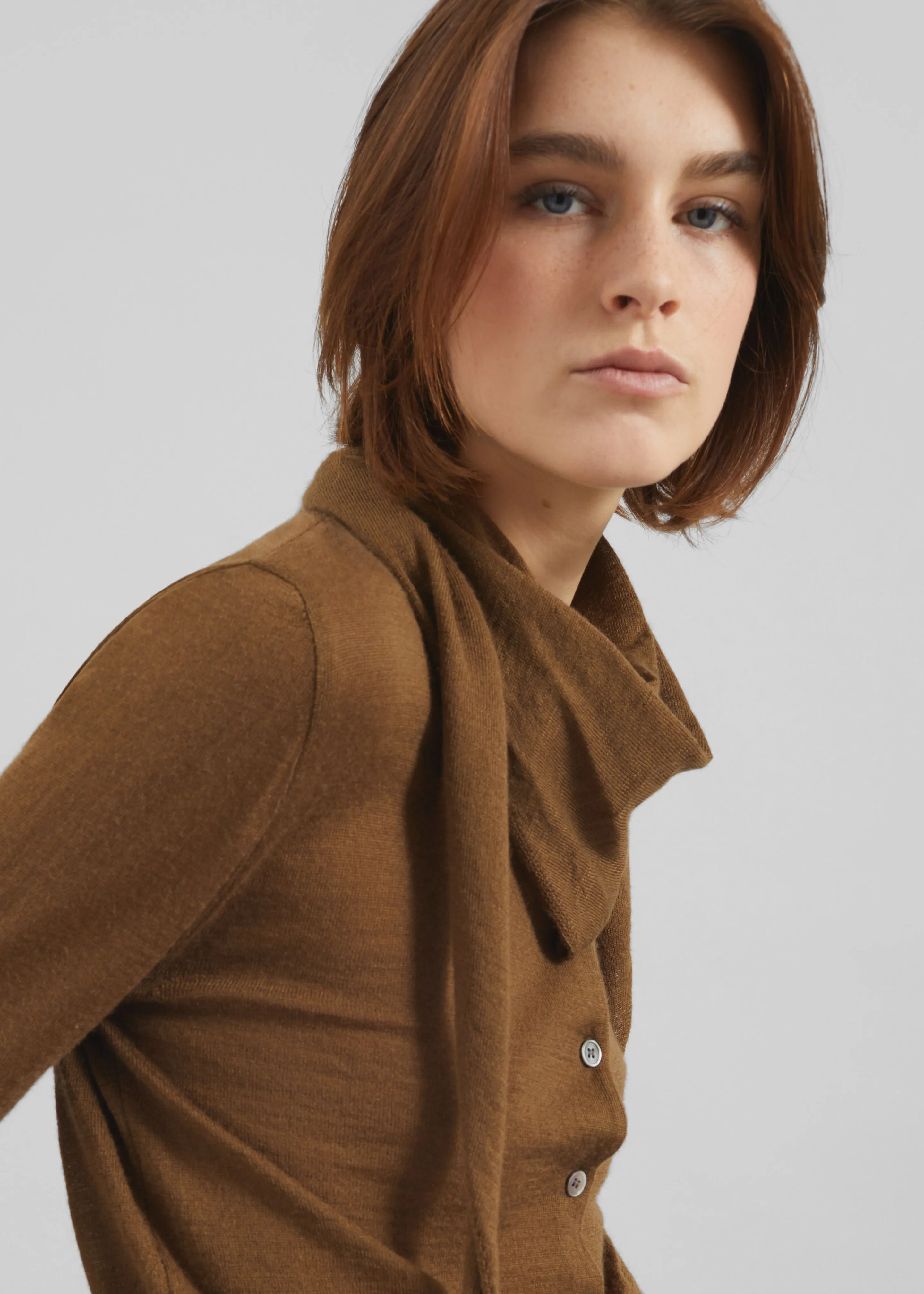 Clervaux Scarf Cardigan - Brown sold by Frankie Shop product image thumbnail 5