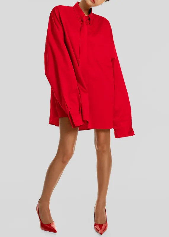 Havelock Oversized Neck-Tie Shirt - Red sold by Frankie Shop