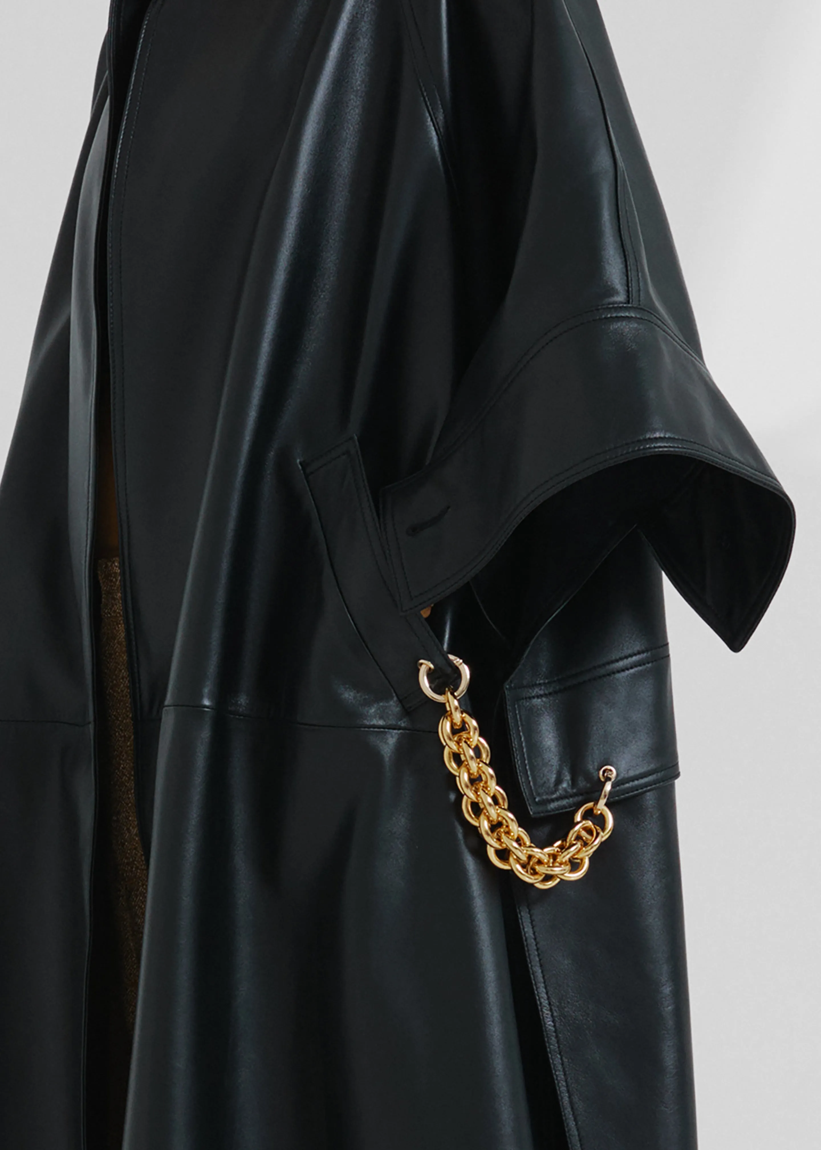 Darkpark Nat Long - Nappa Leather Oversized Cape Coat - Black sold by Frankie Shop product image thumbnail 2