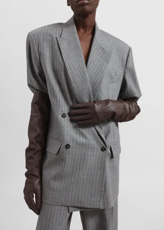 Veneto Long Leather Gloves - Dark Brown sold by Frankie Shop