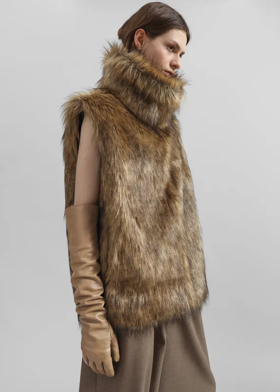 Veneto Long Leather Gloves - Oat sold by Frankie Shop