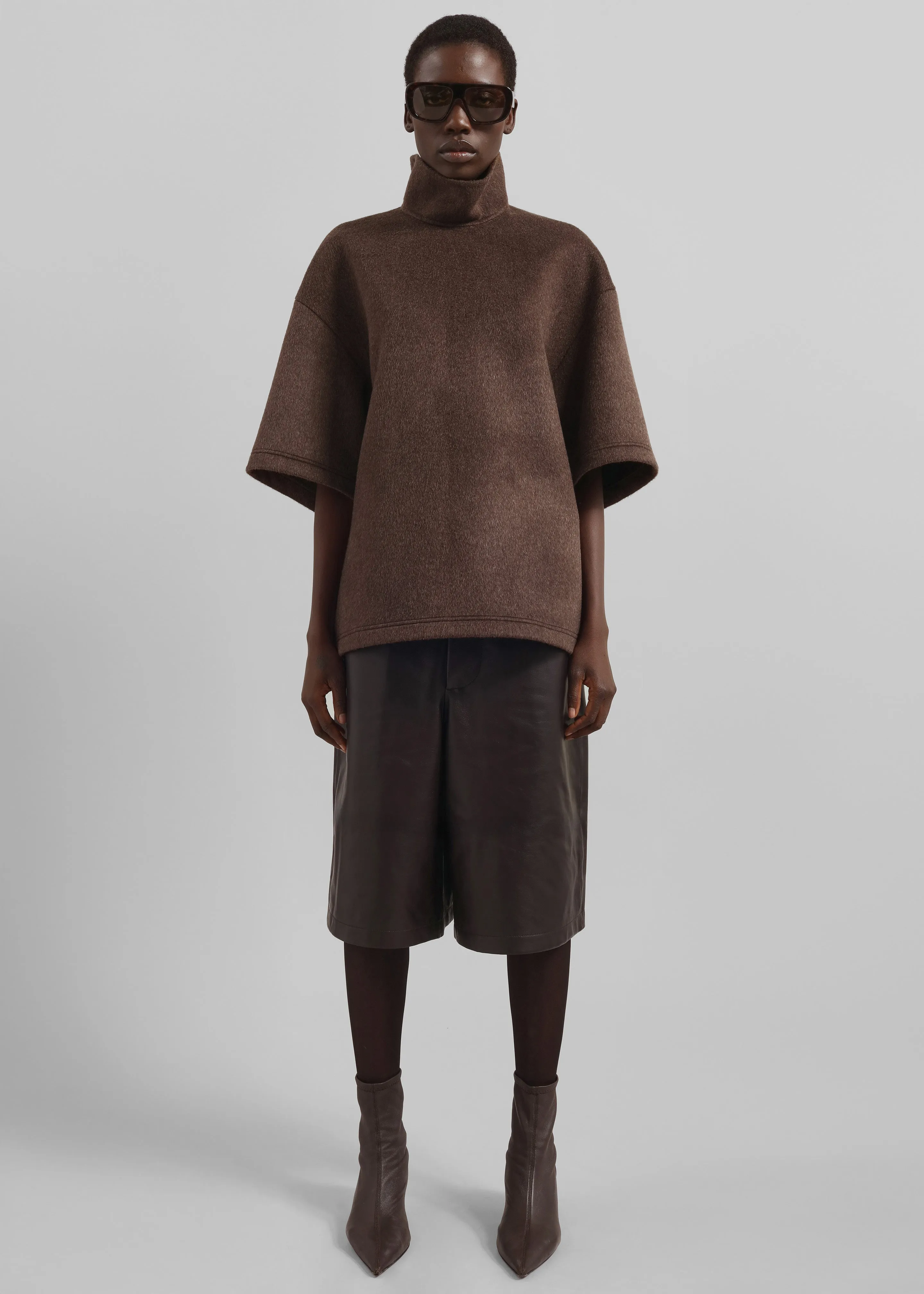 Delancey Mock Neck Wool Top - Brown Melange sold by Frankie Shop product image thumbnail 2