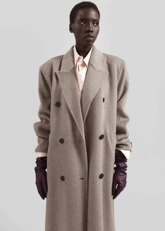 Veneto Long Leather Gloves - Dark Plum sold by Frankie Shop