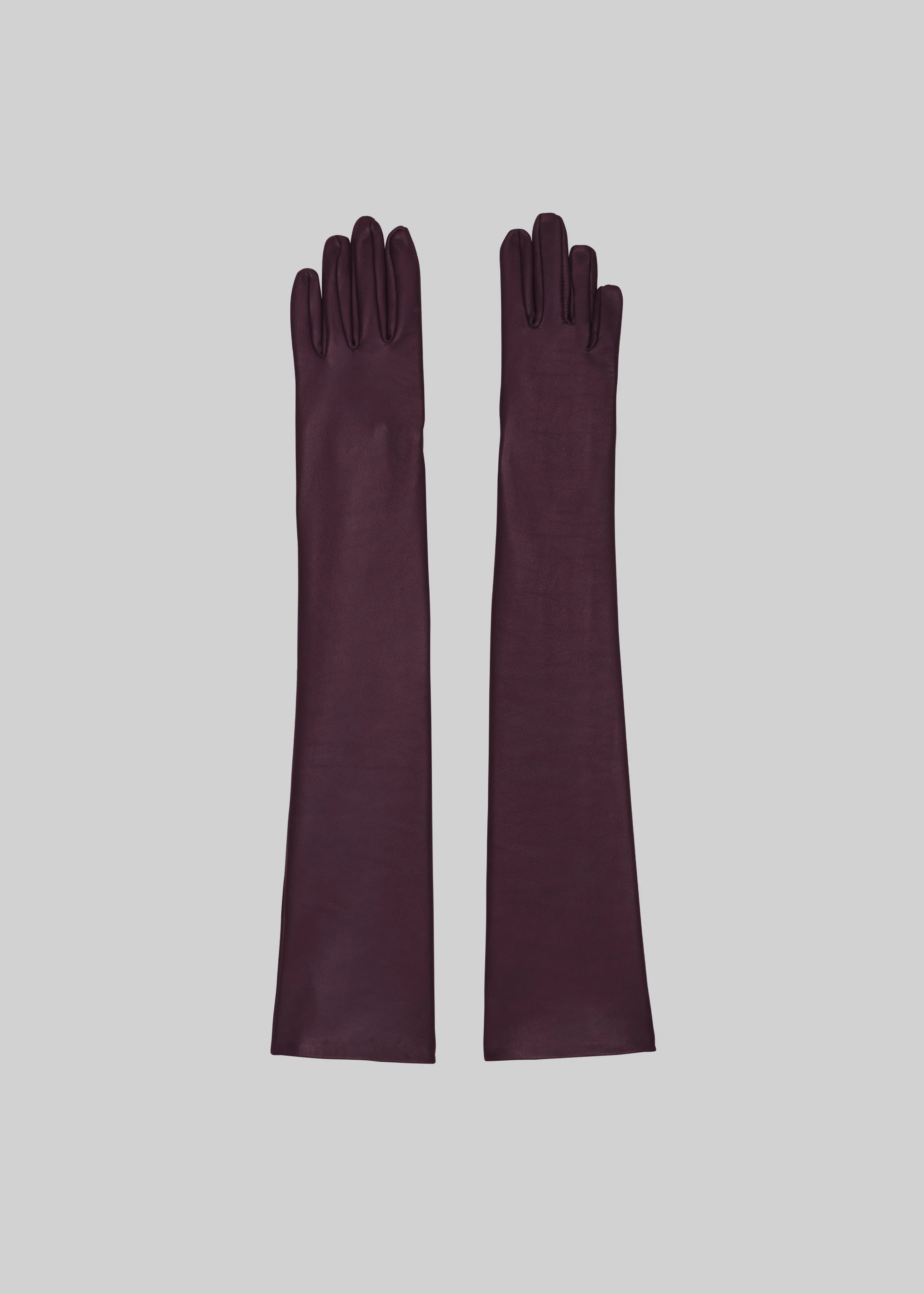 Veneto Long Leather Gloves - Dark Plum sold by Frankie Shop product image thumbnail 2