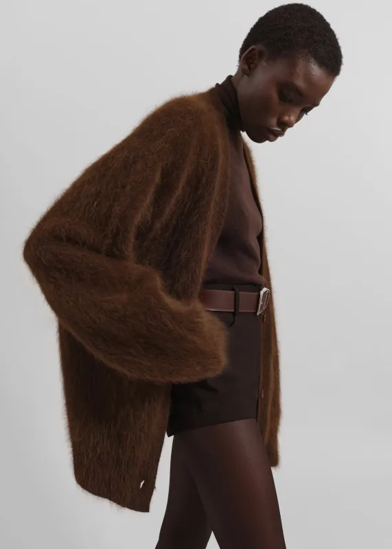 Elland Oversized Alpaca Cardigan - Olive Brown sold by Frankie Shop