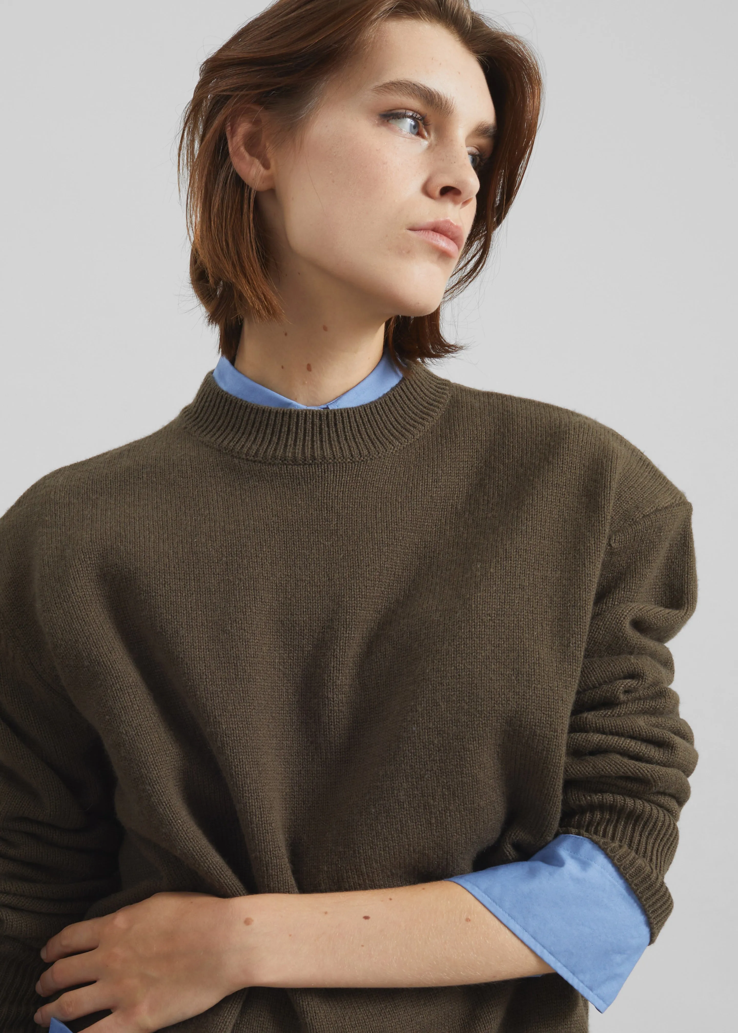 Rafaela Padded Knit Sweater - Olive sold by Frankie Shop product image thumbnail 3