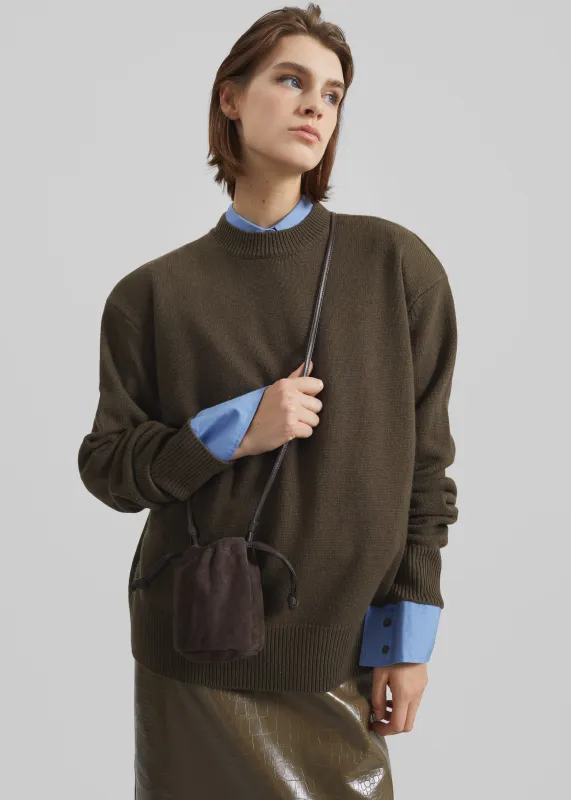 Rafaela Padded Knit Sweater - Olive sold by Frankie Shop