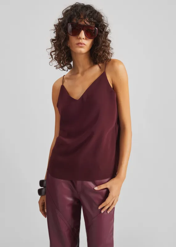 Tessia Boxy Top - Burgundy sold by Frankie Shop