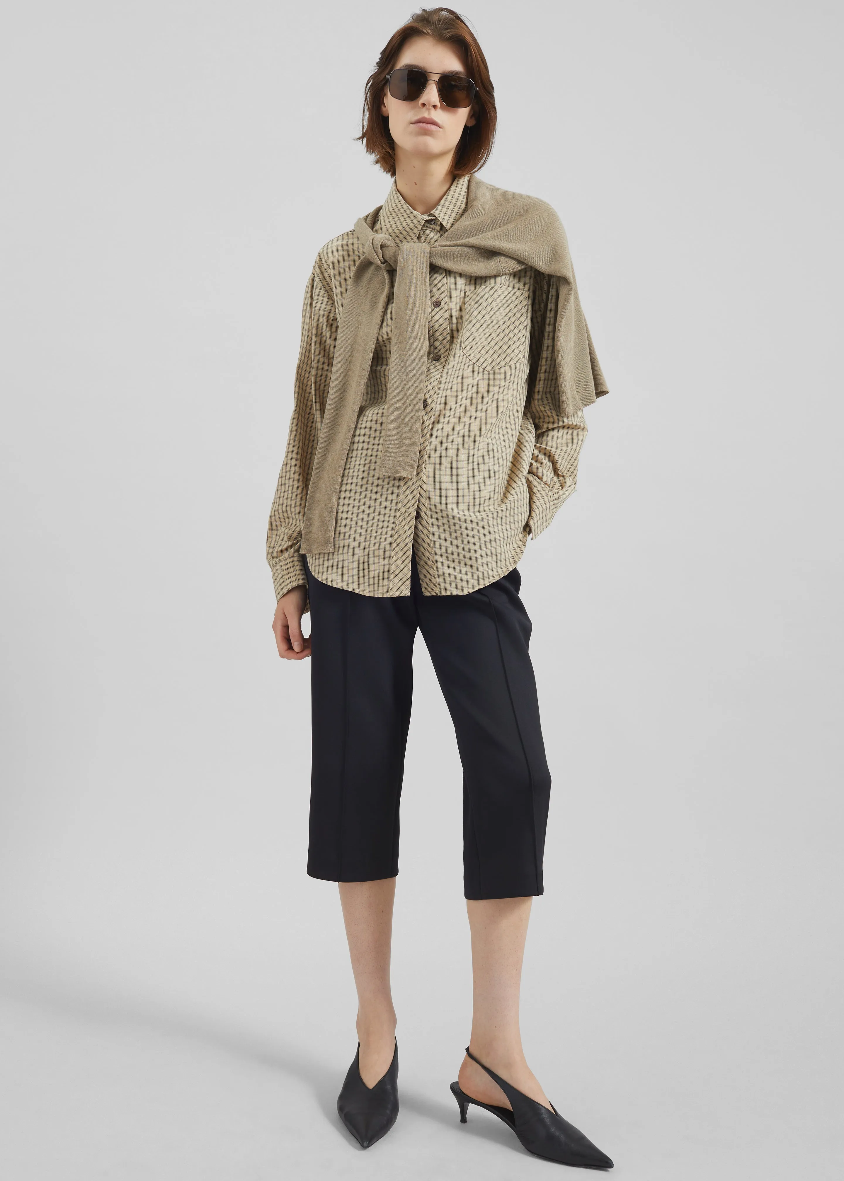 Vesta Cotton Shirt - Beige Plaid sold by Frankie Shop product image thumbnail 5