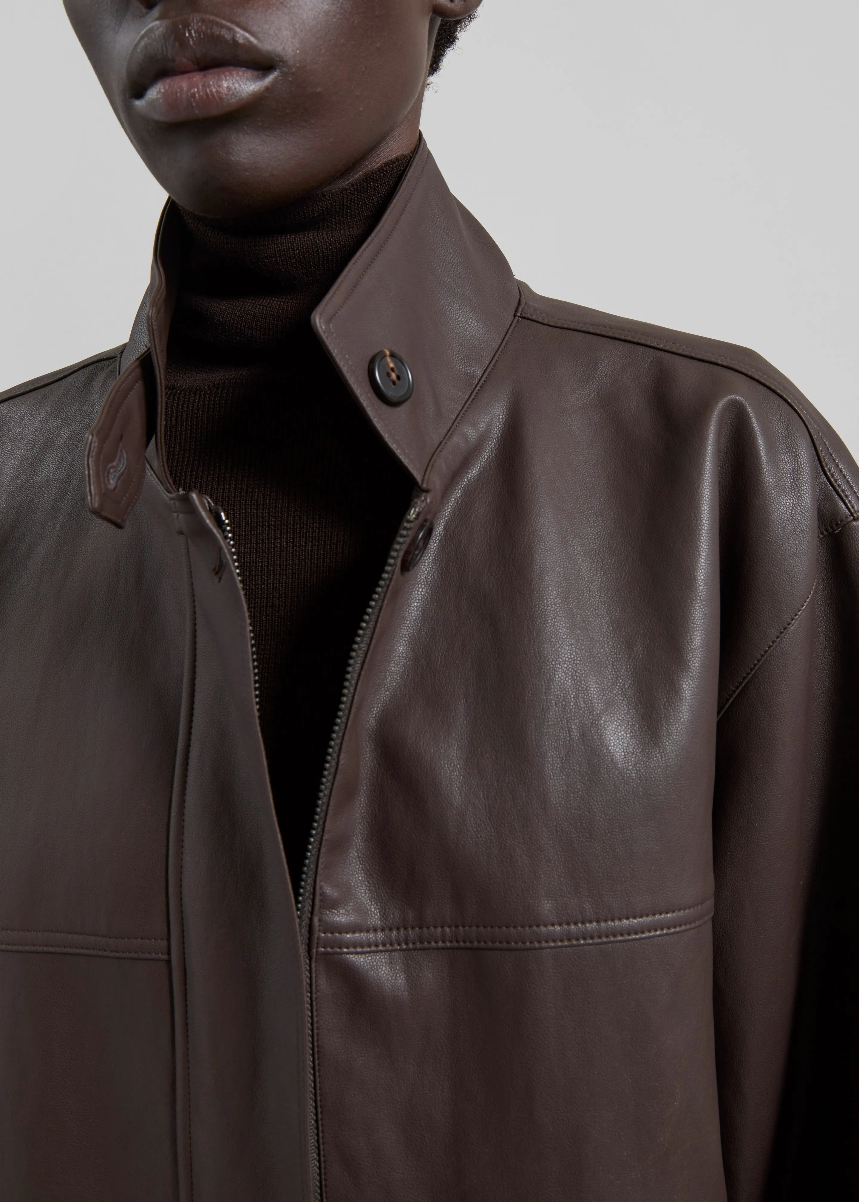 Douvrin Faux Leather Jacket - Brown sold by Frankie Shop product image thumbnail 3