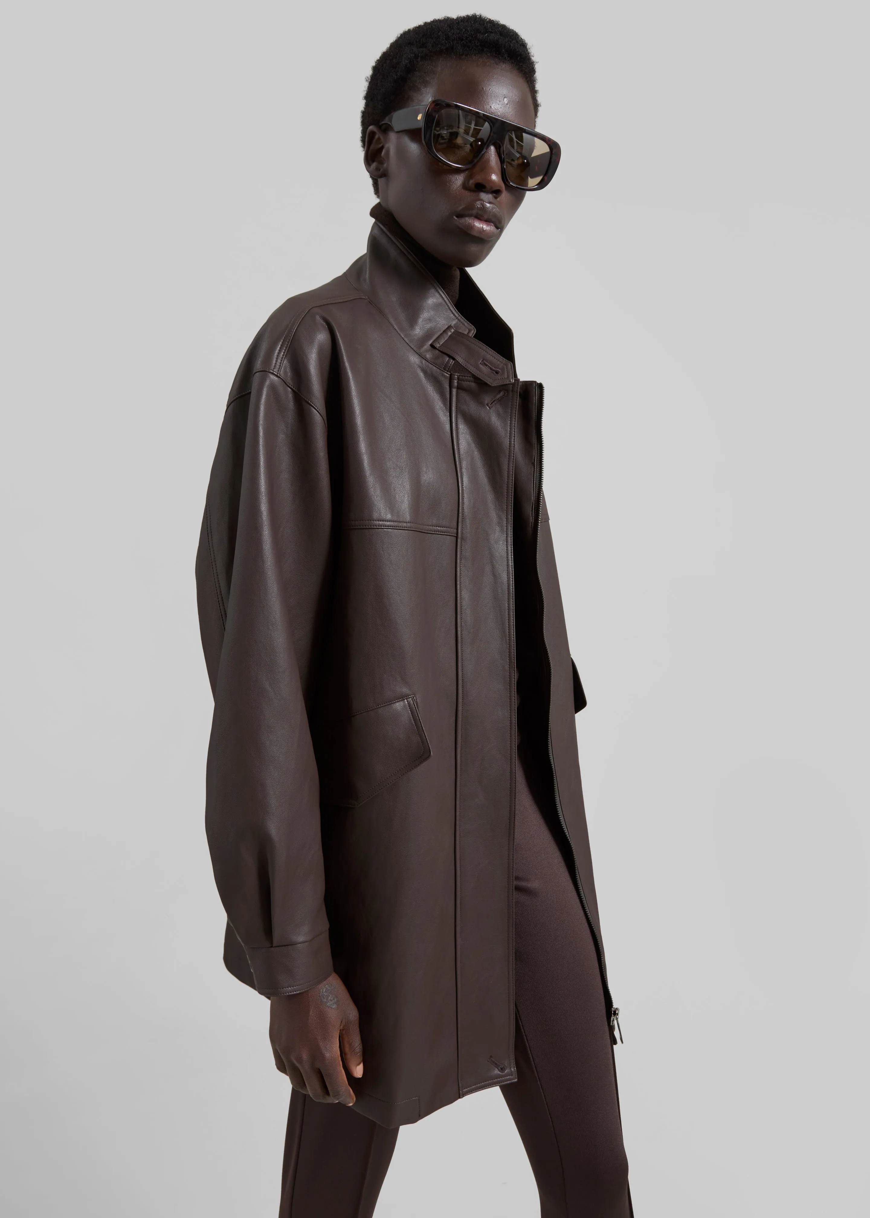 Douvrin Faux Leather Jacket - Brown sold by Frankie Shop product image thumbnail 5