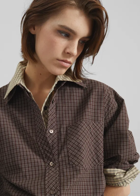 Vesta Cotton Shirt - Brown Plaid sold by Frankie Shop
