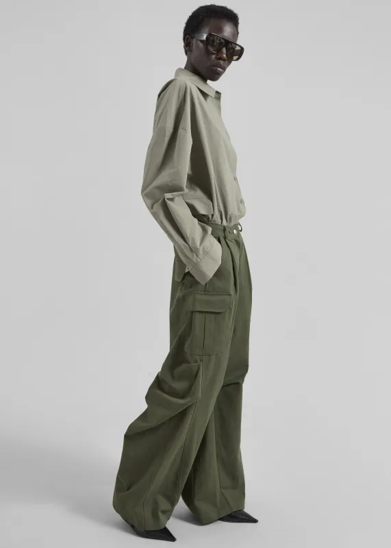 Bronte Cargo Pants - Army Green sold by Frankie Shop