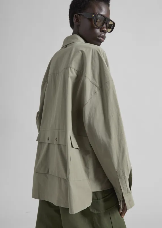 Sancey Cargo Pocket Shirt - Olive sold by Frankie Shop