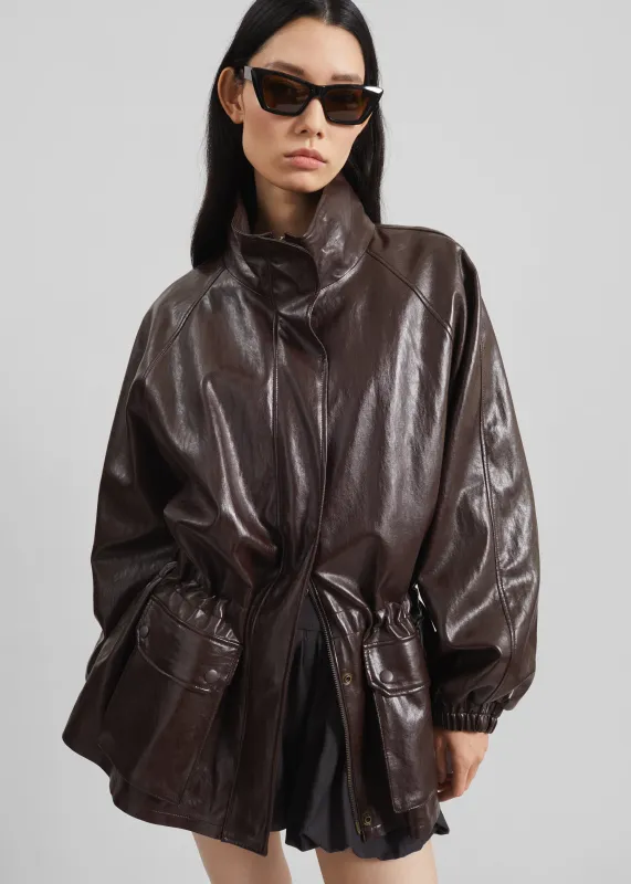 Lommel Faux Leather Jacket - Brown sold by Frankie Shop