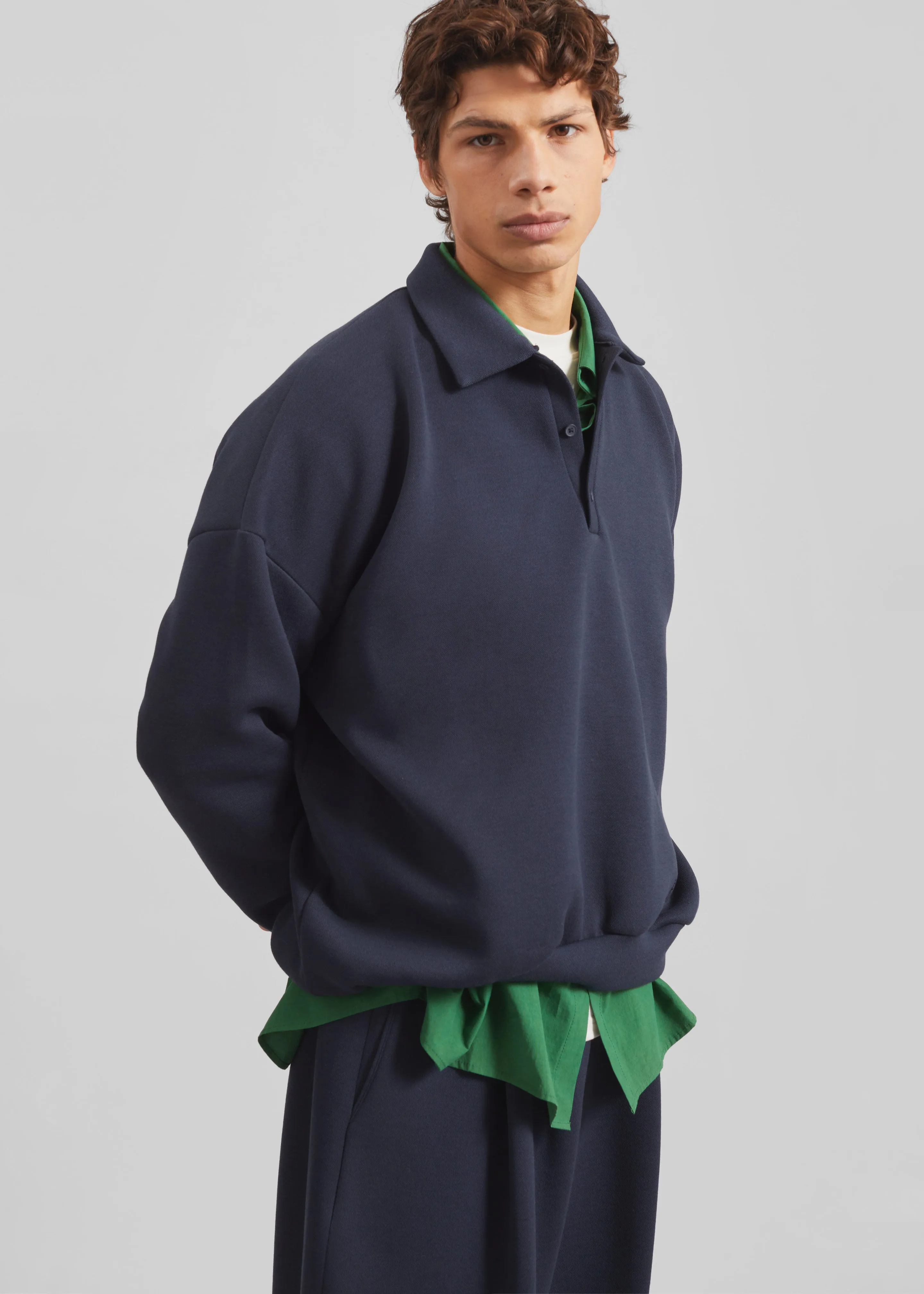 Lenham Polo Sweatshirt - Navy sold by Frankie Shop product image thumbnail 4