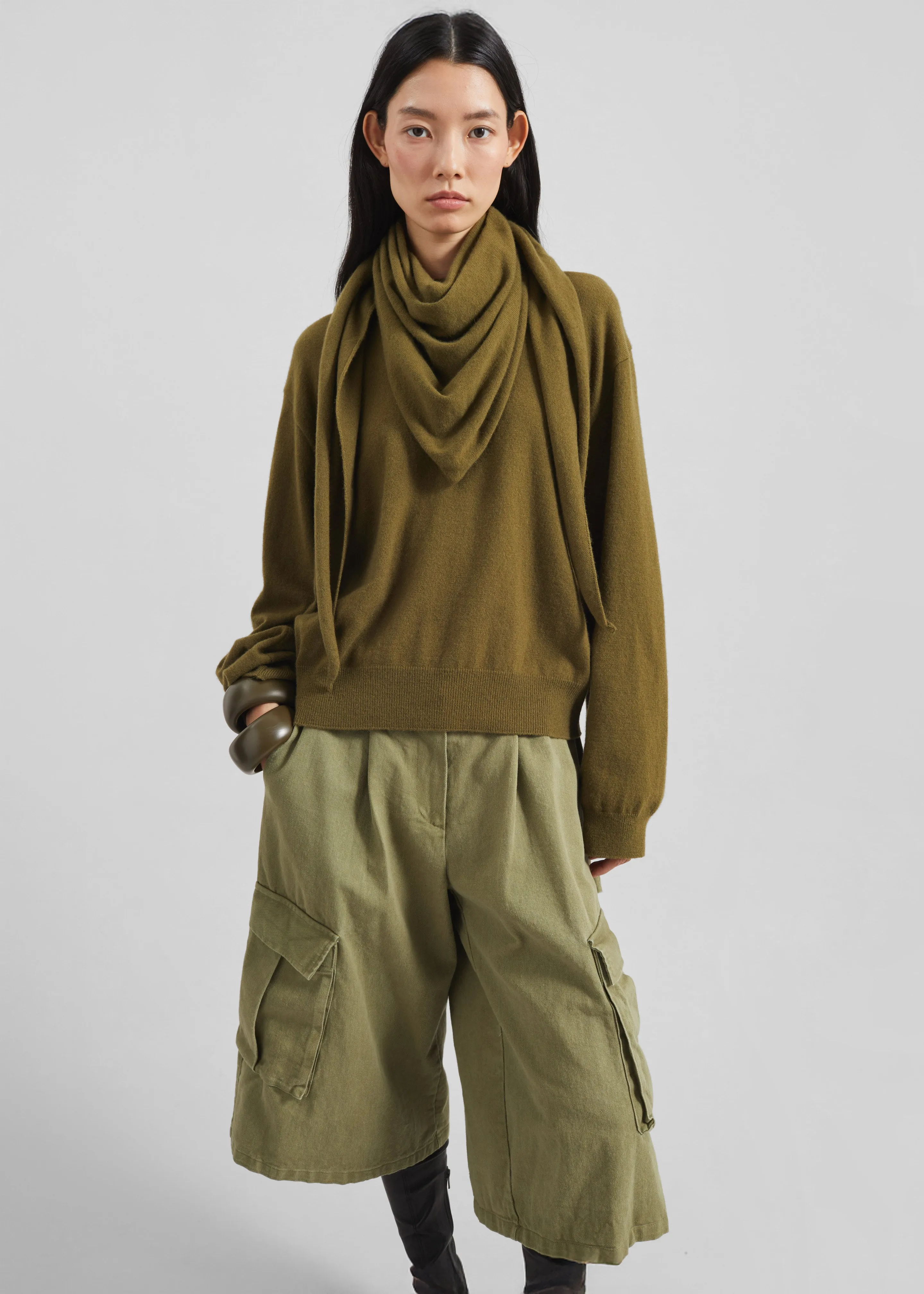 Vermont Scarf Sweater - Olive sold by Frankie Shop product image thumbnail 2