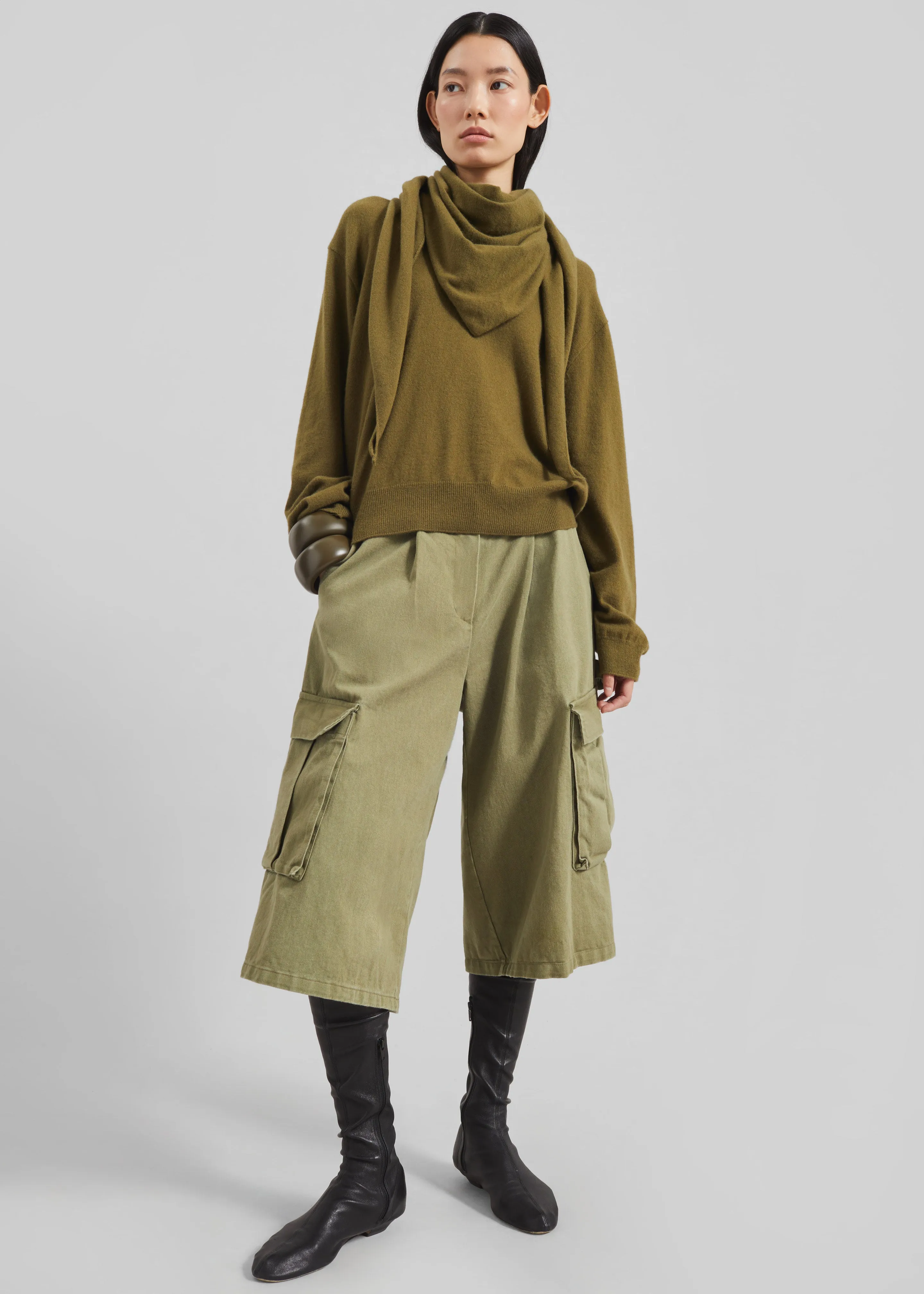 Vermont Scarf Sweater - Olive sold by Frankie Shop product image thumbnail 3