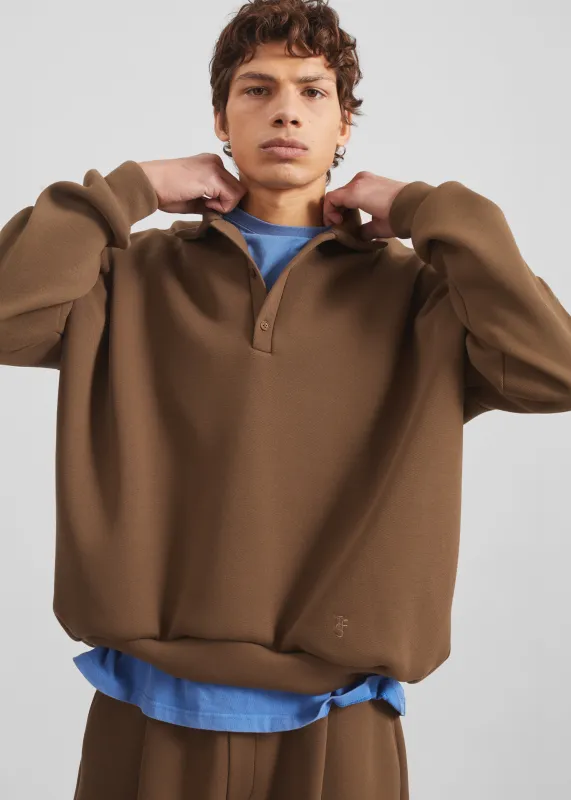 Lenham Polo Sweatshirt - Dark Camel sold by Frankie Shop