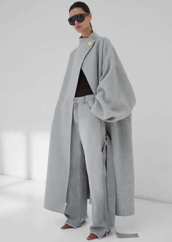Darkpark North Oversized Cashmere Wool Coat - Grey Melange sold by Frankie Shop