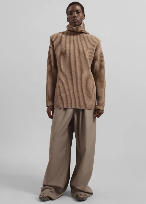 Lindall Turtleneck Sweater - Taupe sold by Frankie Shop