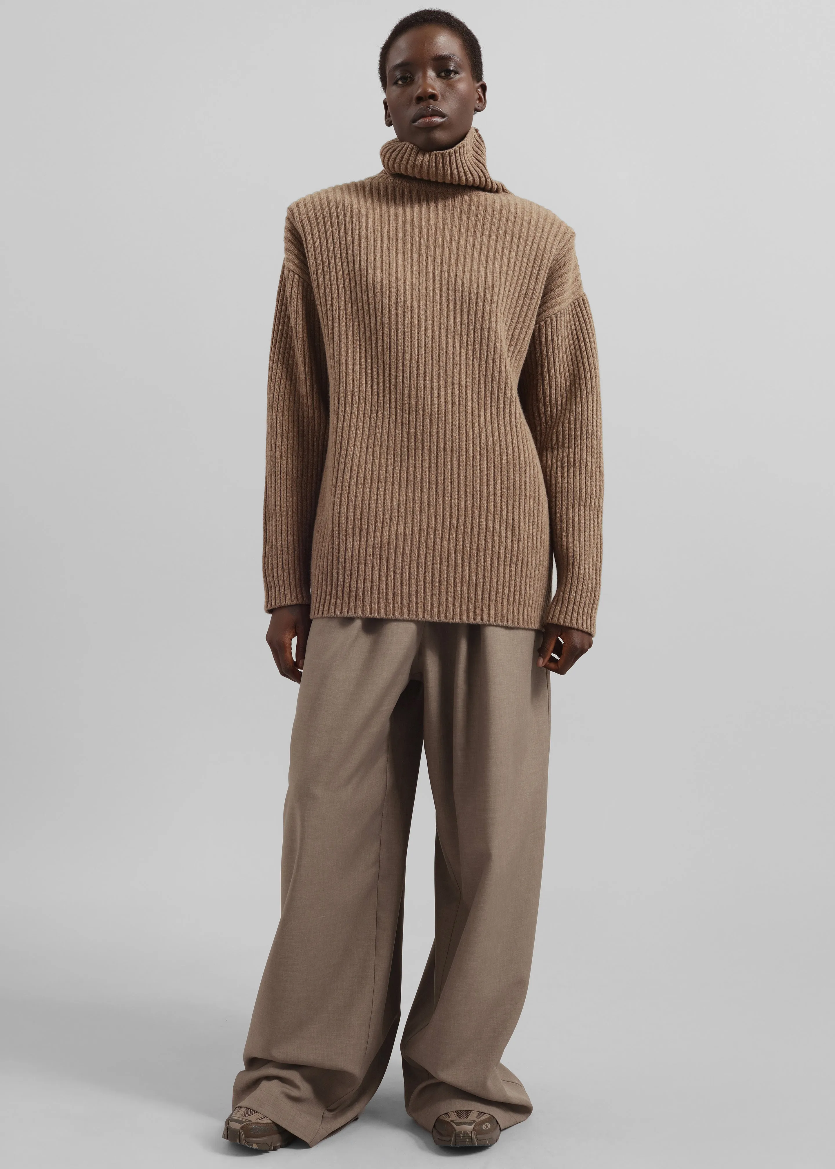 Lindall Turtleneck Sweater - Taupe sold by Frankie Shop