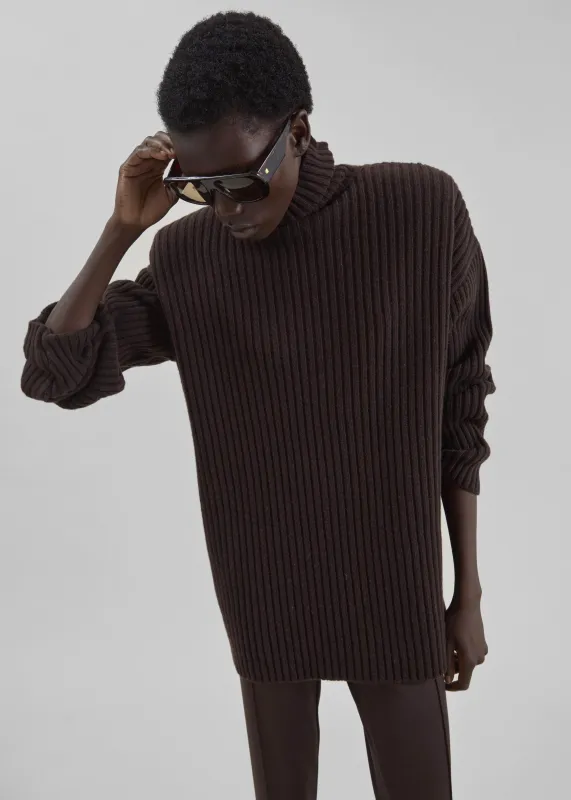Lindall Turtleneck Sweater - Brown sold by Frankie Shop