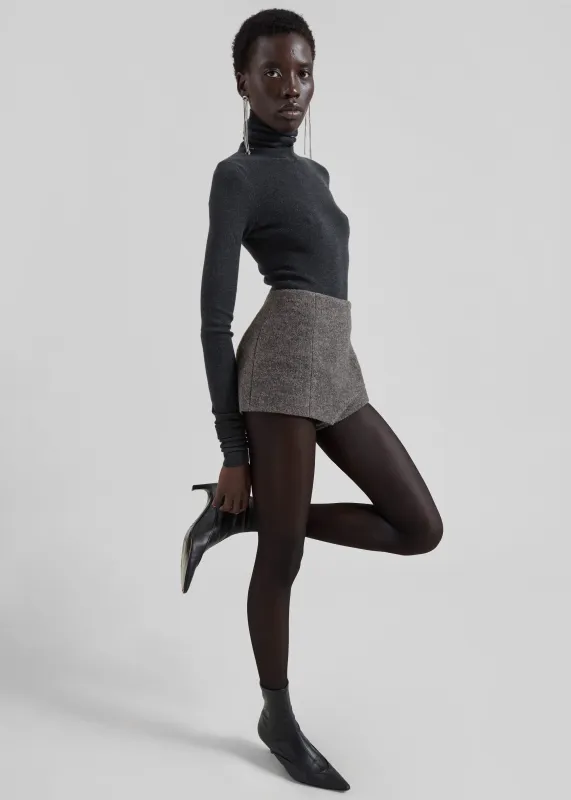 Vail Brushed Wool Hot Pants - Grey Melange sold by Frankie Shop