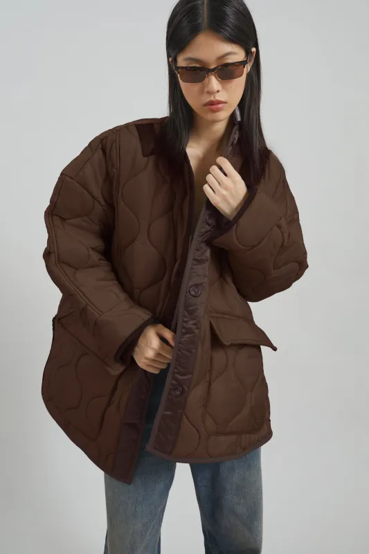 Teddy Quilted Jacket - Brown sold by Frankie Shop