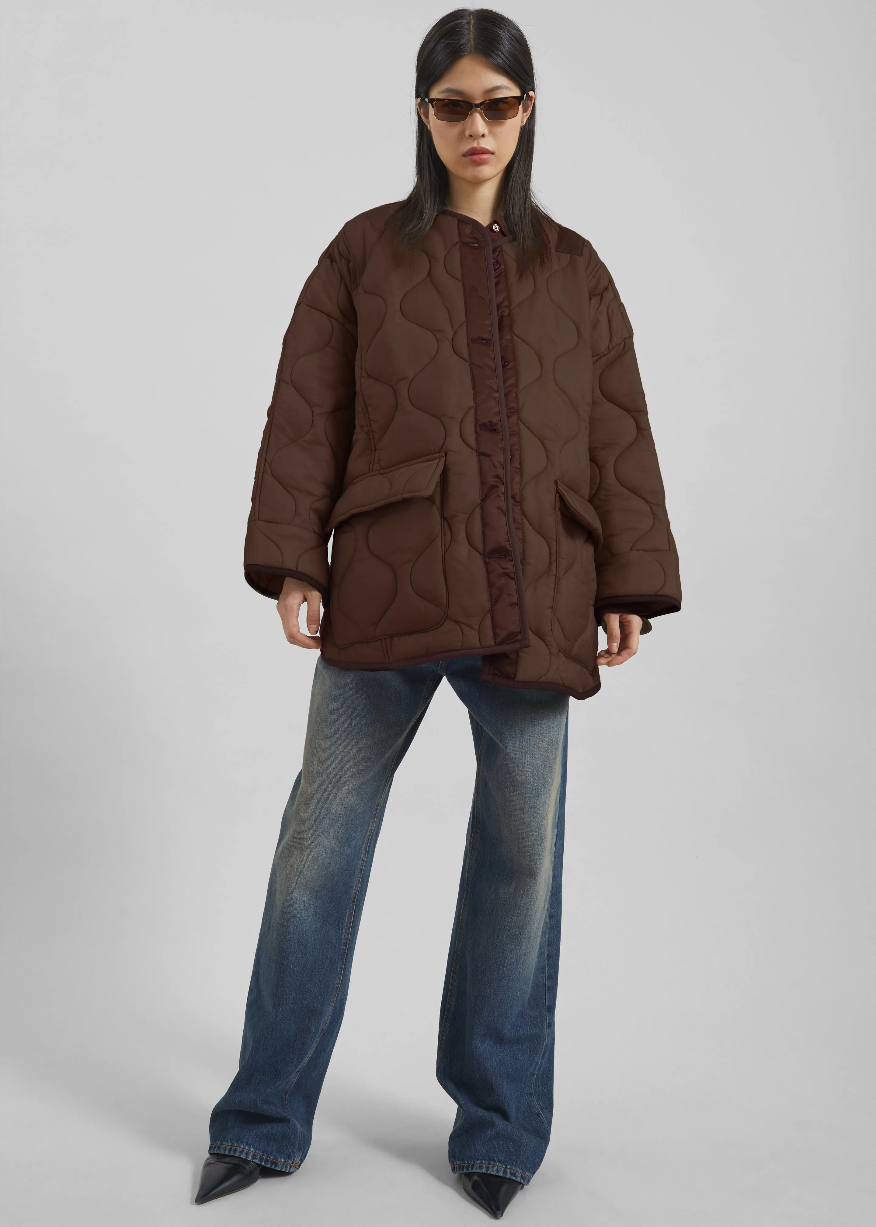 Teddy Quilted Jacket - Brown sold by Frankie Shop product image thumbnail 3