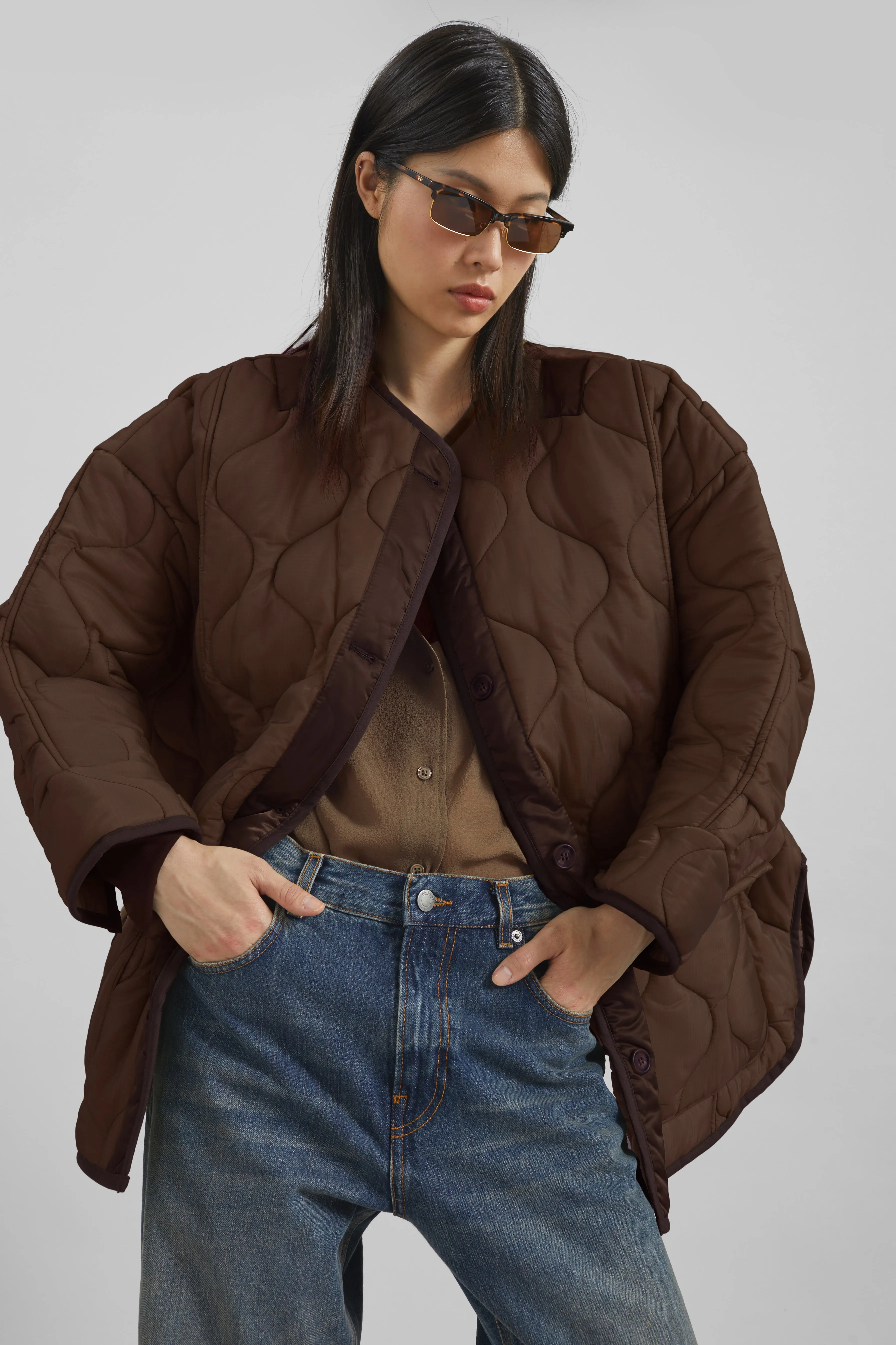 Teddy Quilted Jacket - Brown sold by Frankie Shop product image thumbnail 5