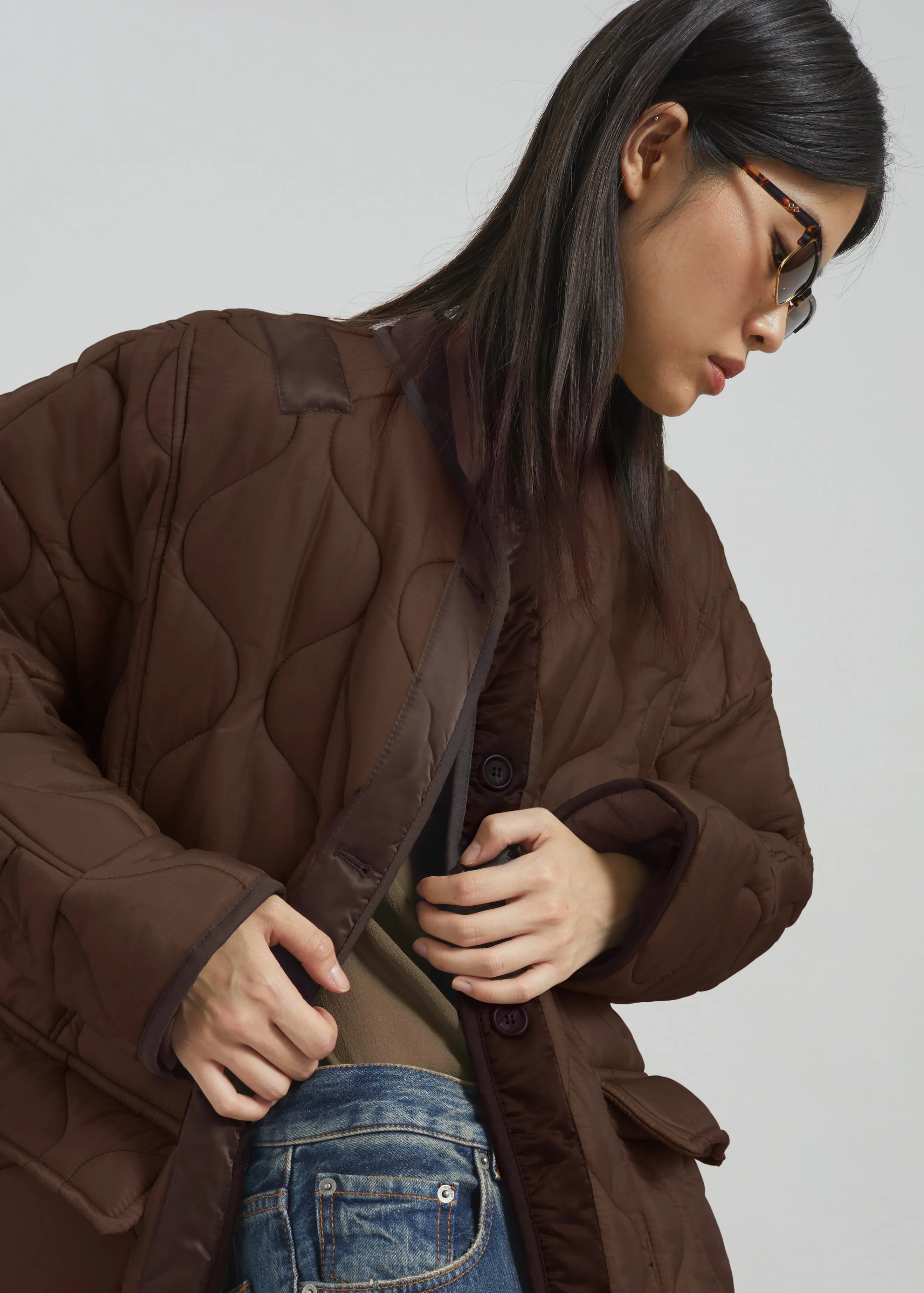 Teddy Quilted Jacket - Brown sold by Frankie Shop product image thumbnail 4