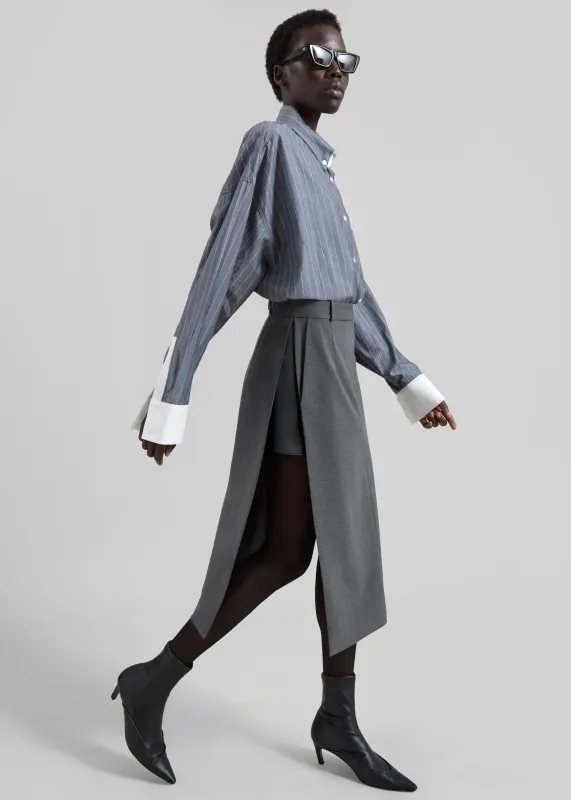 Bevza Skirt With Slits - Dark Grey sold by Frankie Shop
