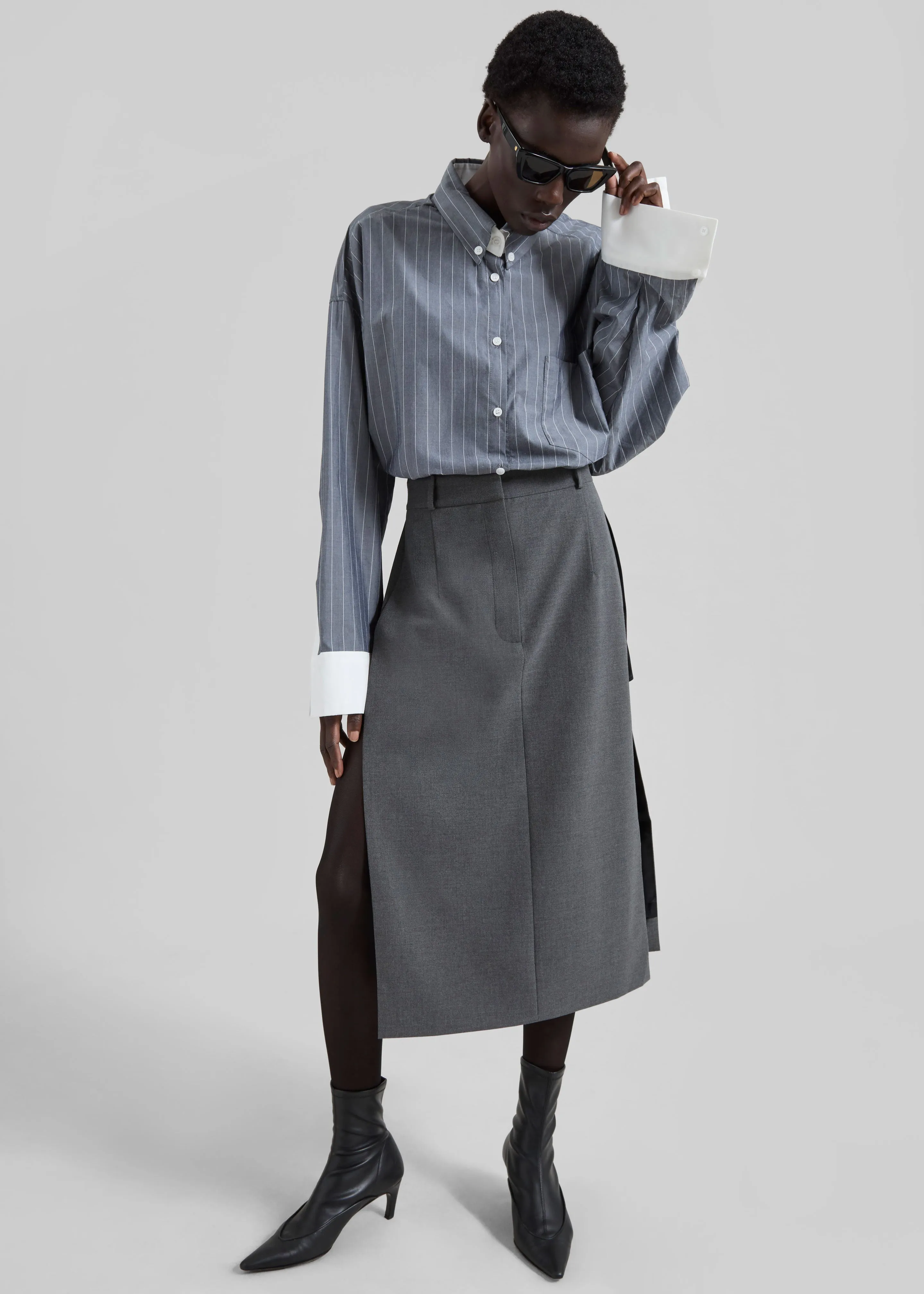 Bevza Skirt With Slits - Dark Grey sold by Frankie Shop product image thumbnail 2