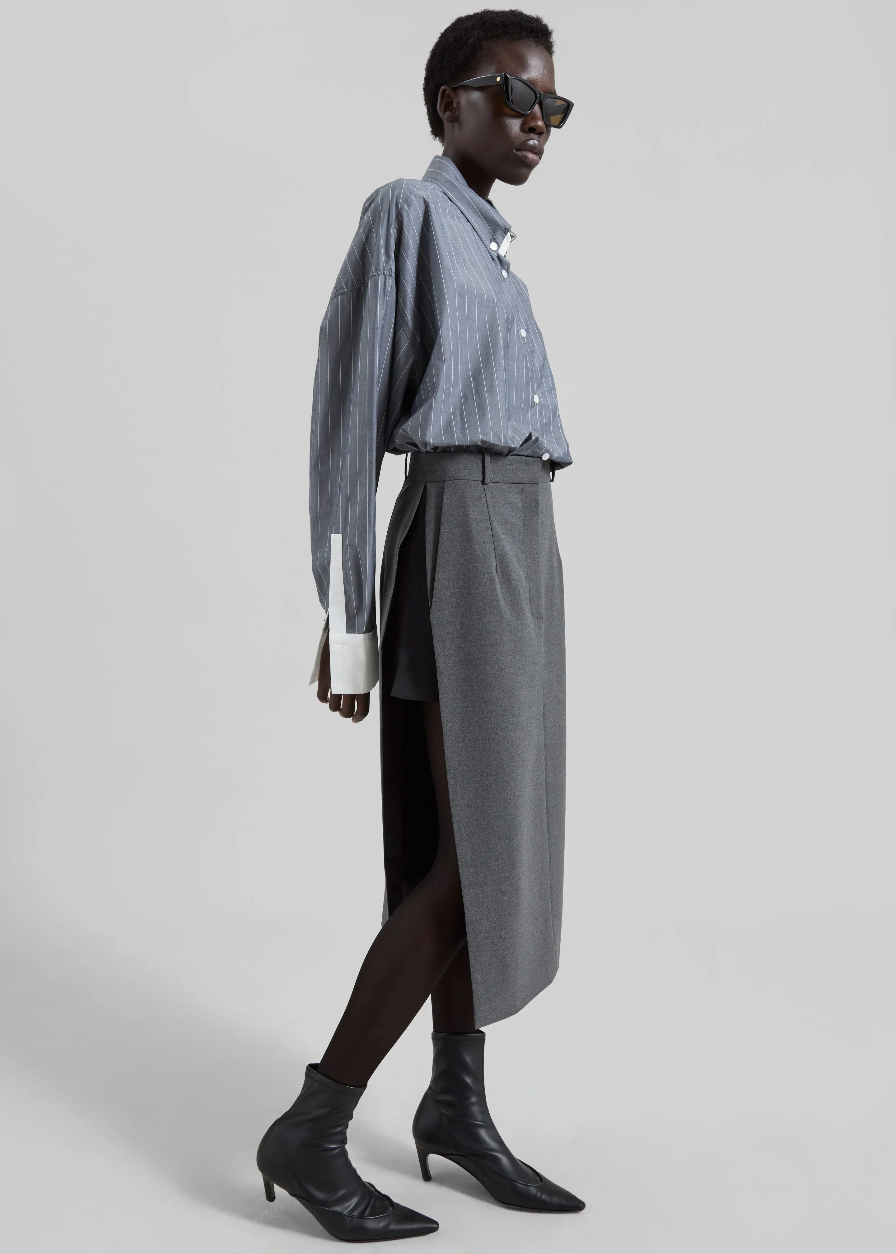 Bevza Skirt With Slits - Dark Grey sold by Frankie Shop product image thumbnail 4