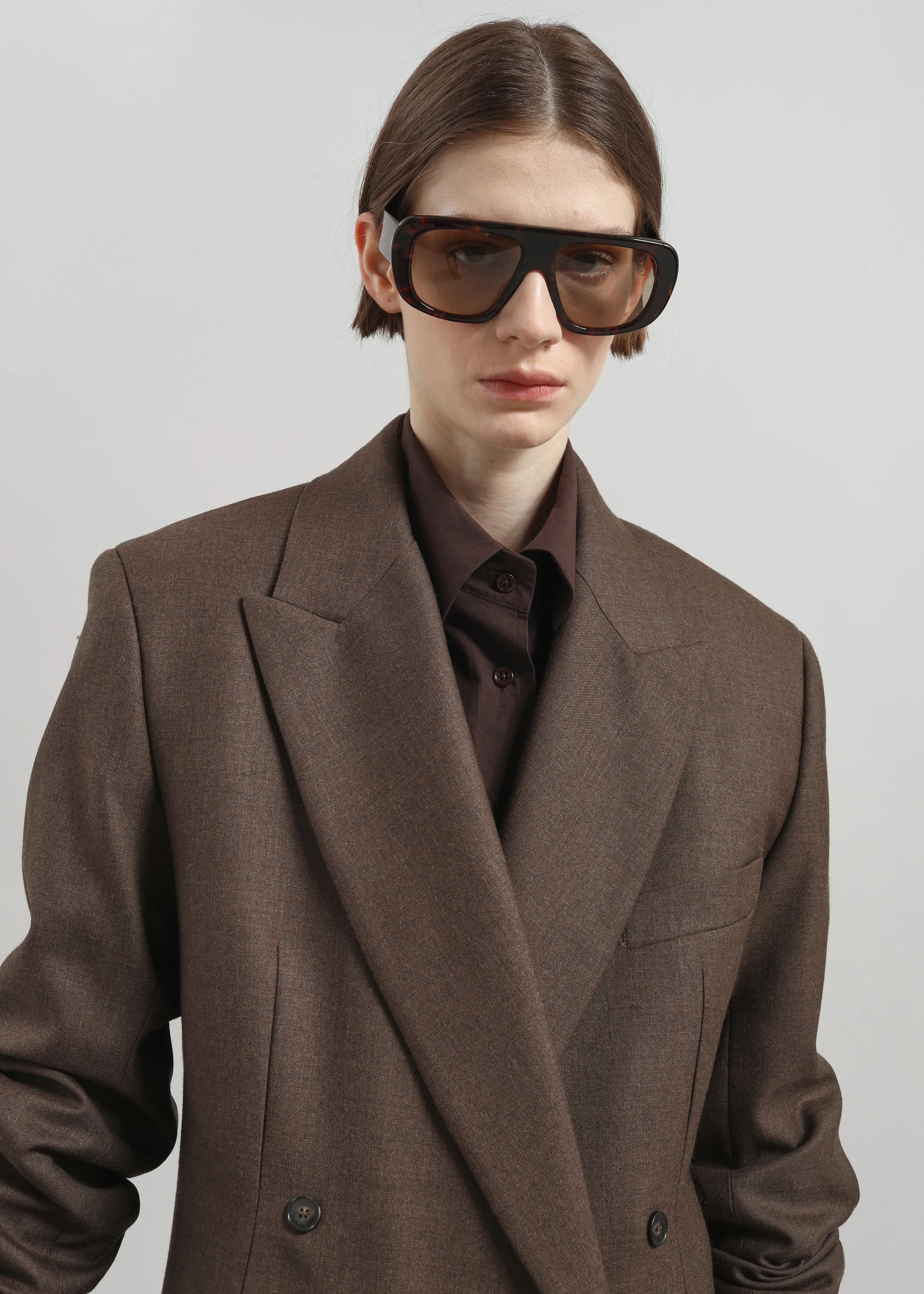Newark Flannel Double Breasted Blazer - Mocha sold by Frankie Shop product image thumbnail 3