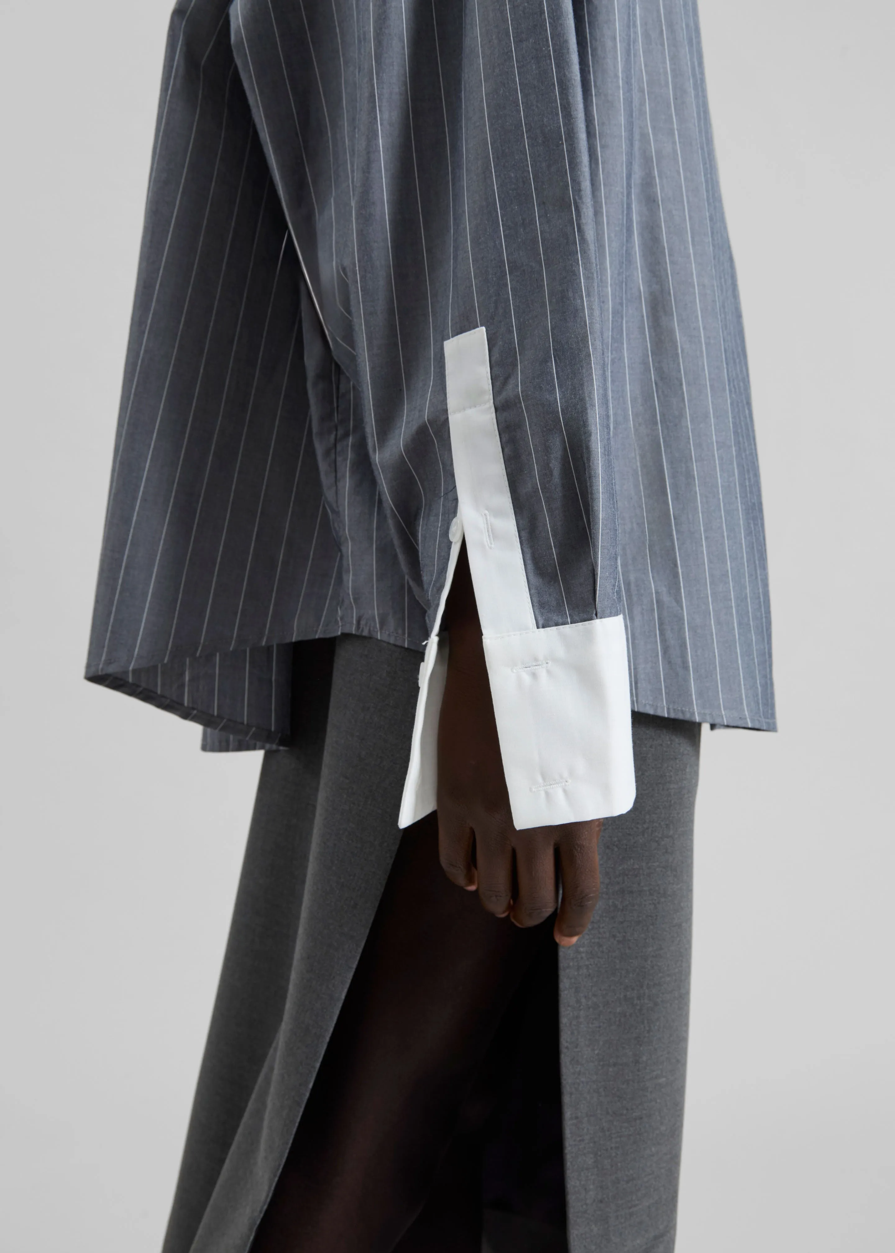 Lorna Shirt - Grey/White Pinstripe sold by Frankie Shop product image thumbnail 4