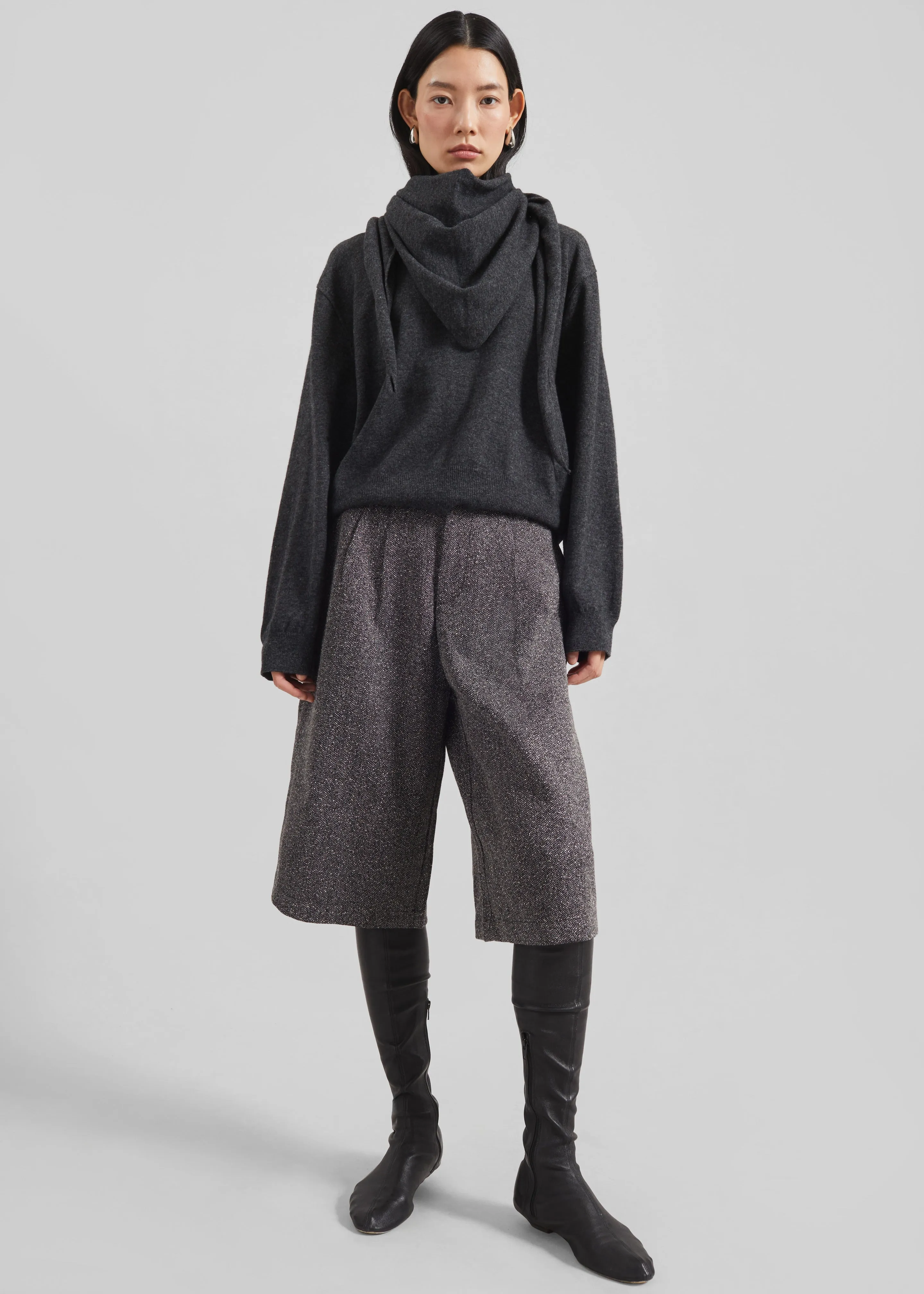 Vermont Scarf Sweater - Charcoal sold by Frankie Shop