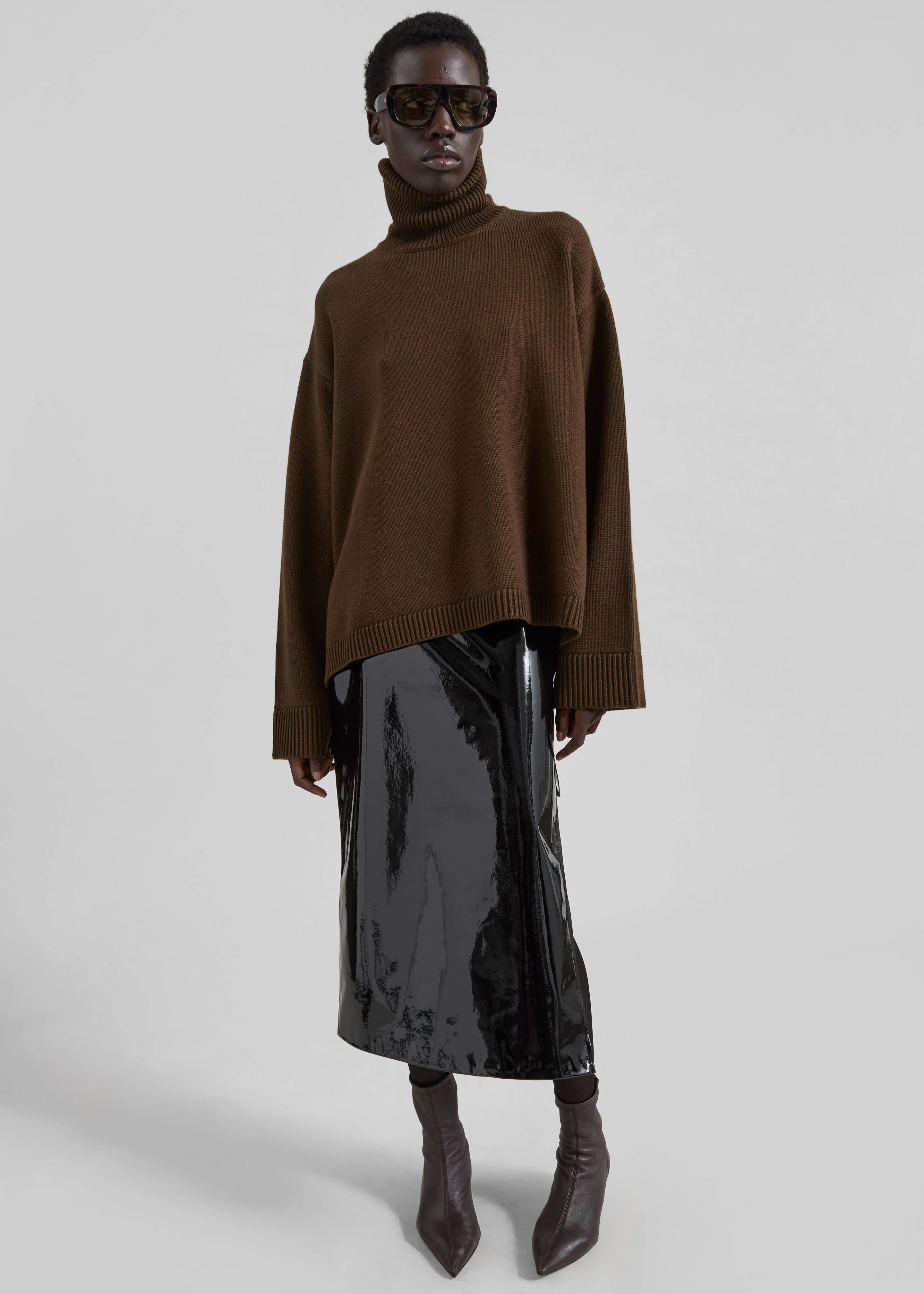 Rhea Trapeze Turtleneck - Mocha sold by Frankie Shop product image thumbnail 5