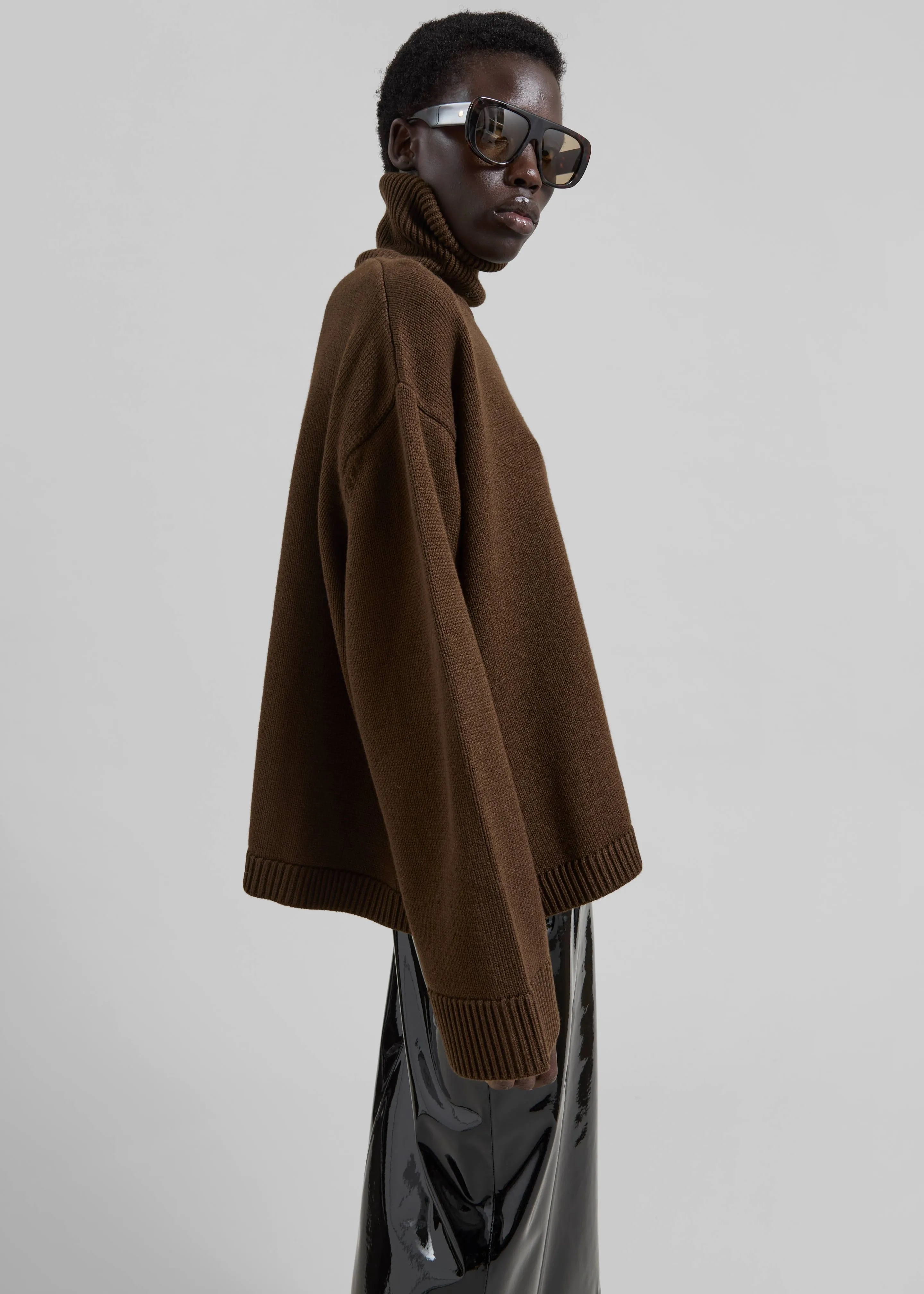 Rhea Trapeze Turtleneck - Mocha sold by Frankie Shop product image thumbnail 4